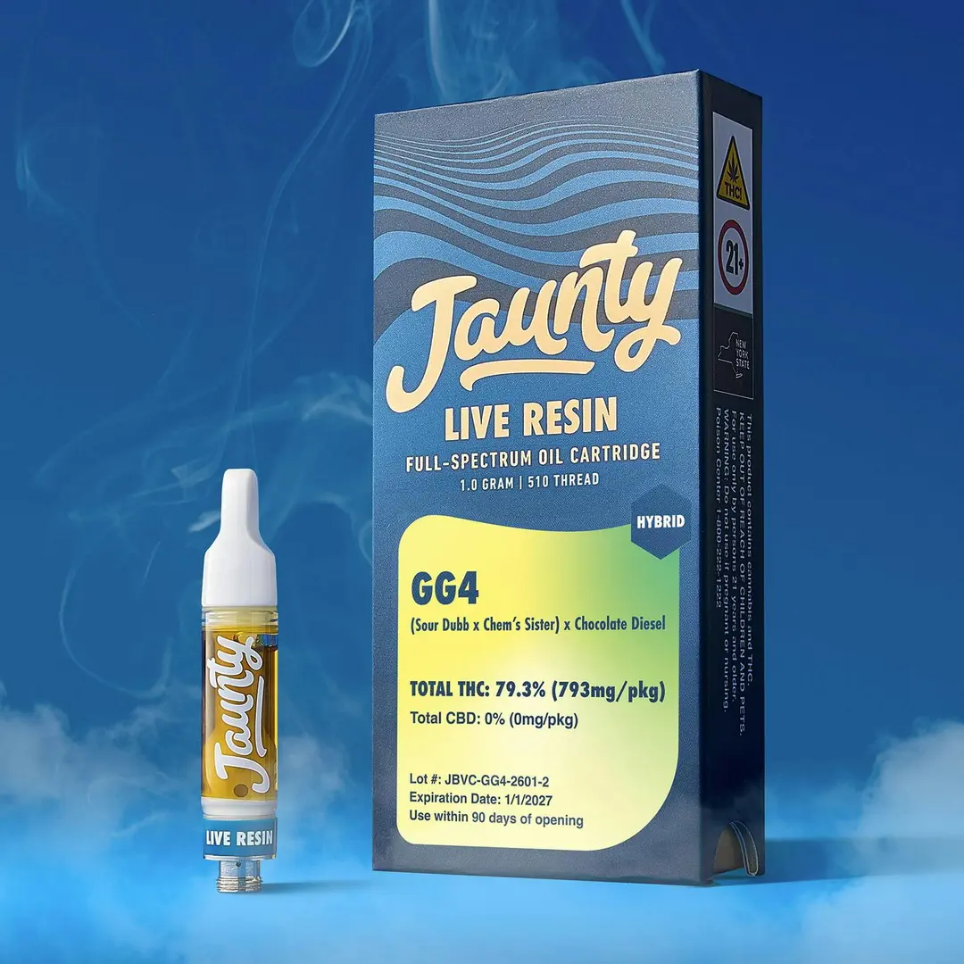 Jaunty GG4 Live Resin Threaded Vape Cartridges  (Hybrid) 73.3% {1g}