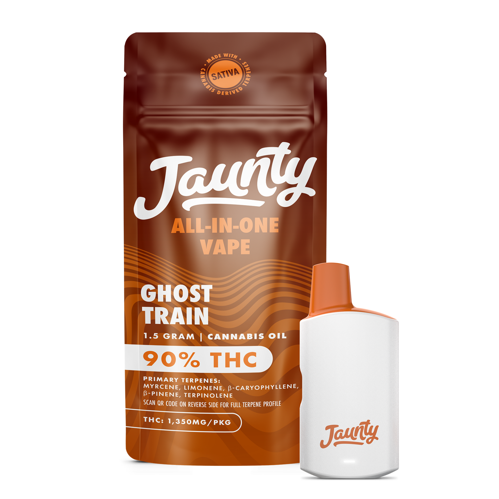 Jaunty Ghost Train All-In-One Vapes  (Sativa) 90% {1.5g}
