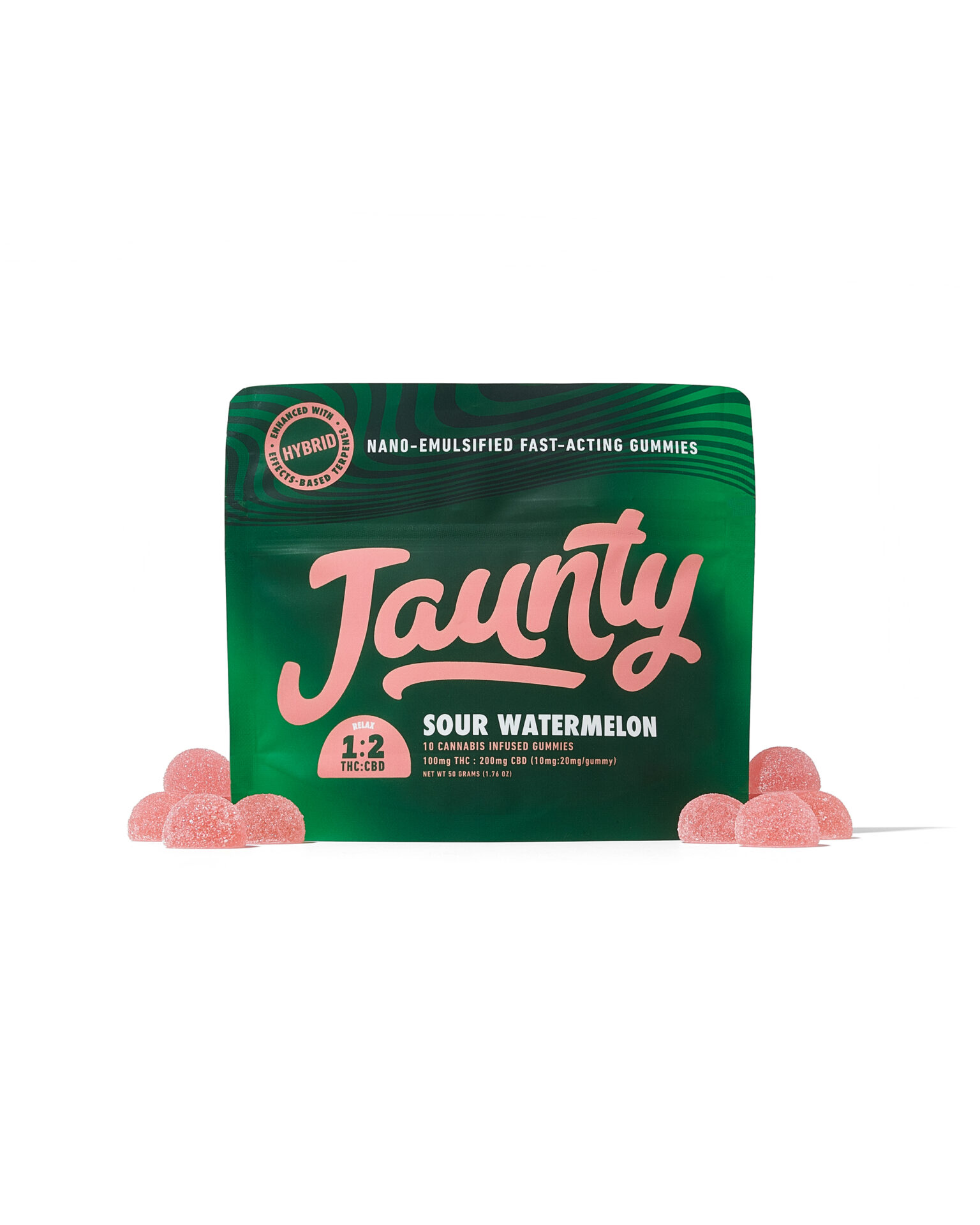 Jaunty Sour Watermelon 1:2 Edibles 10-pack (Hybrid) {100mg}