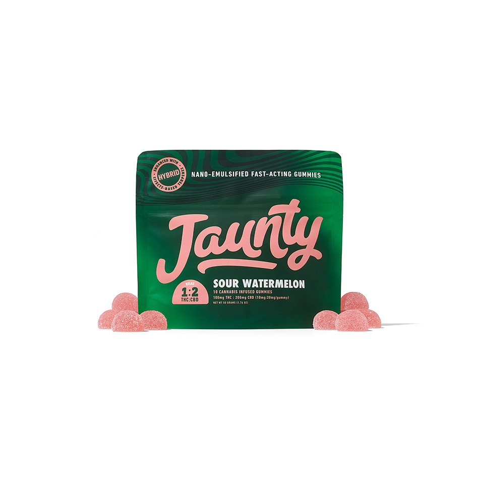 Jaunty Sour Watermelon 1:2 Edibles 10-pack (Hybrid) {100mg}