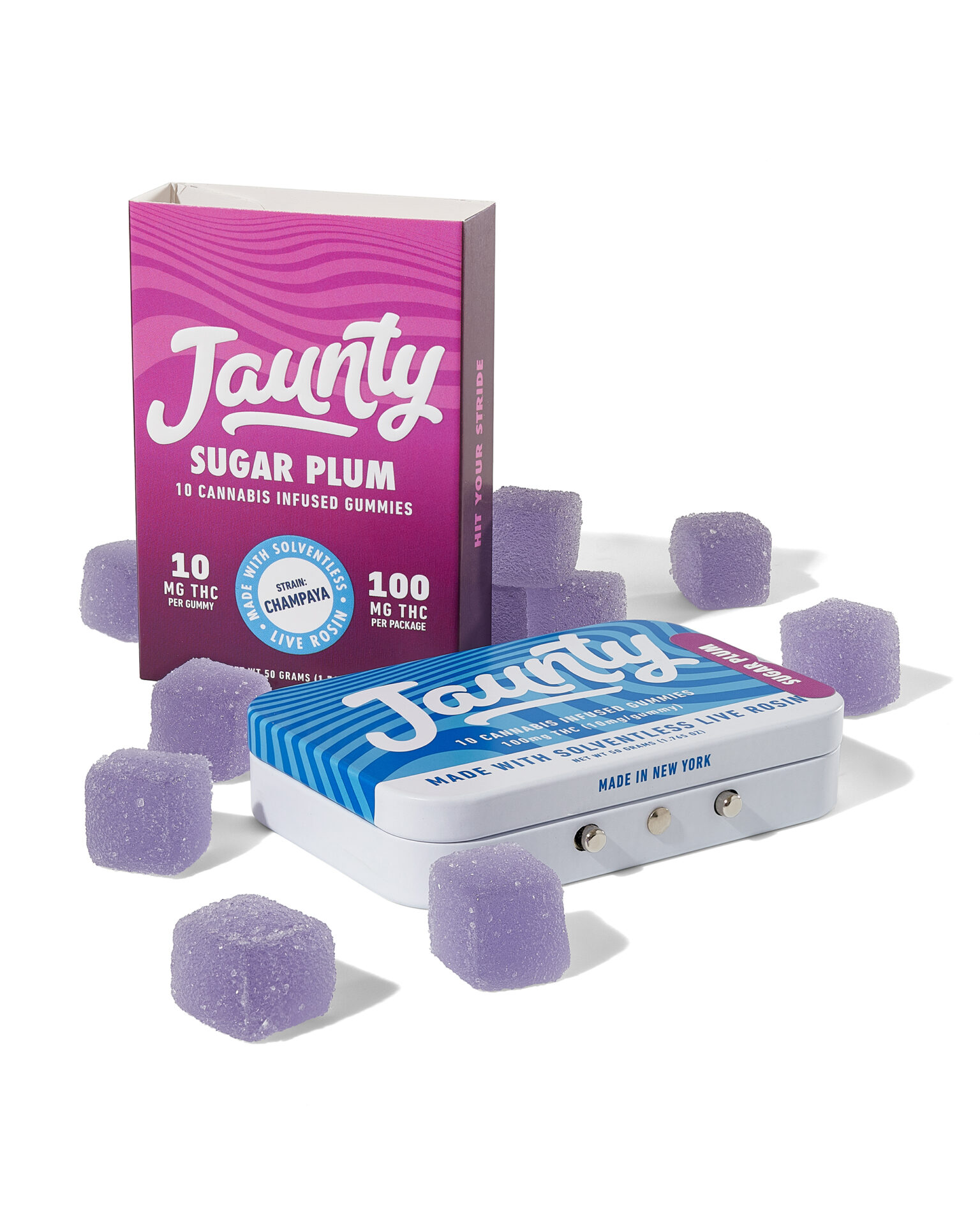 Jaunty Sugar Plum Live Rosin Gummies 10-pack (Indica) {100mg}