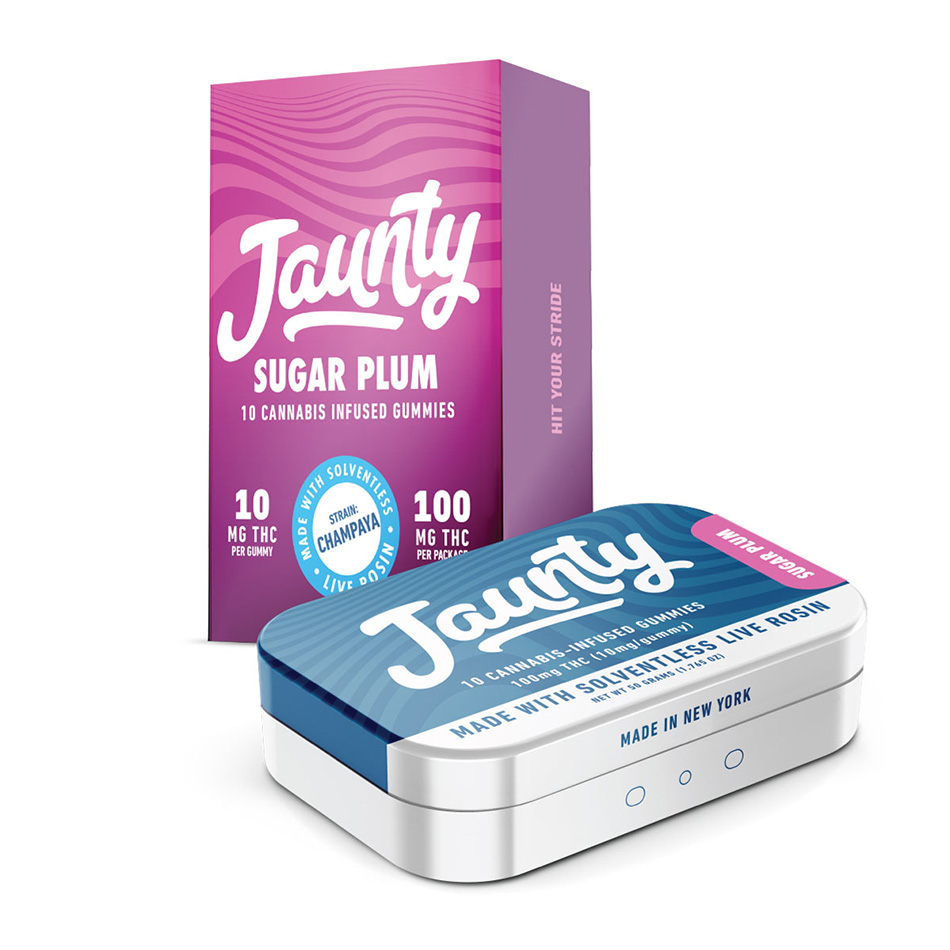 Jaunty Sugar Plum Live Rosin Gummies 10-pack (Indica) {100mg}