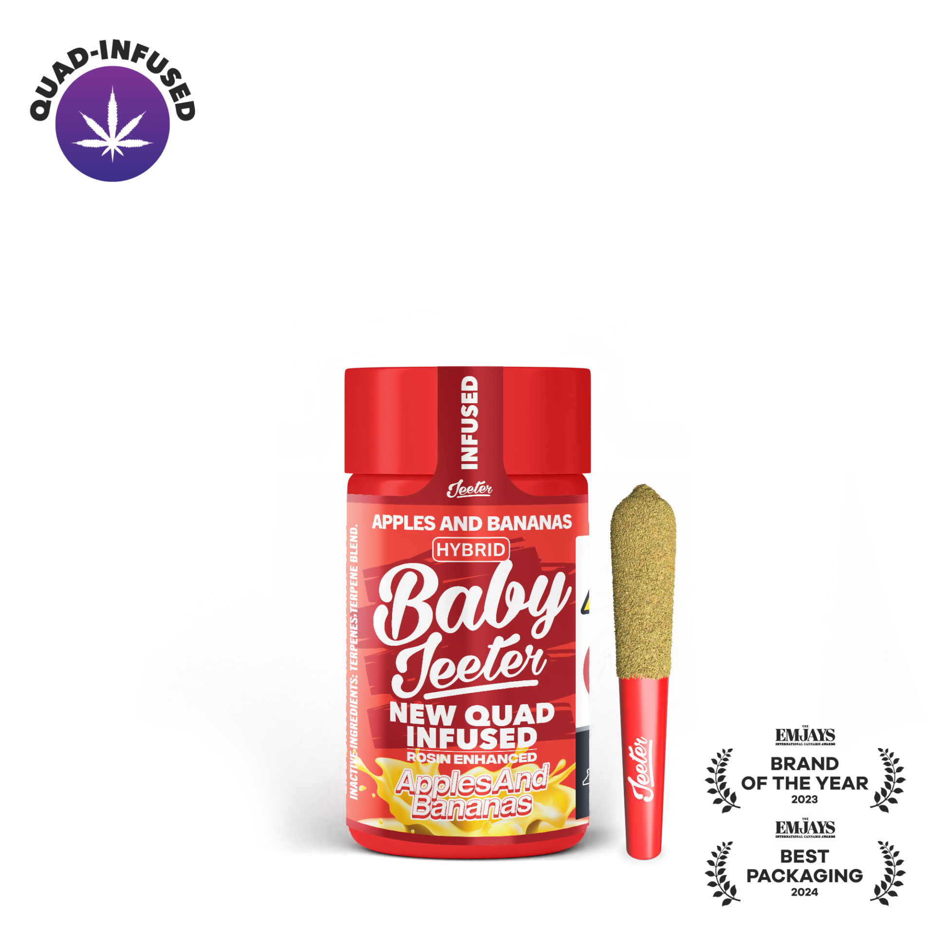 Jeeter Apples & Bananas Baby Infused Pre-Rolls 5-pack 35.44% {2.5g}