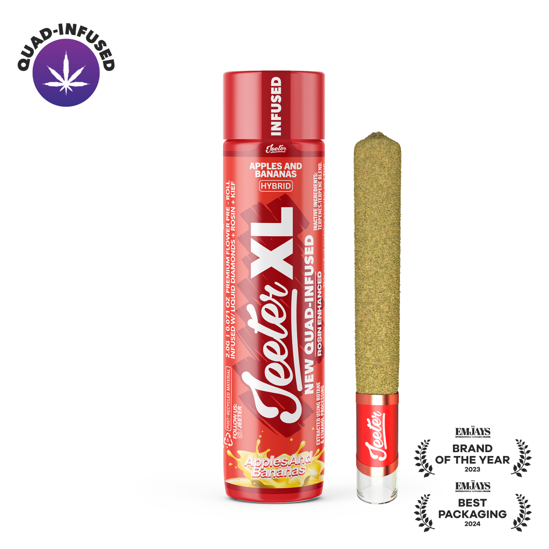 Jeeter Apples & Bananas XL Infused Pre-Roll (Hybrid) 36.14% {2g}