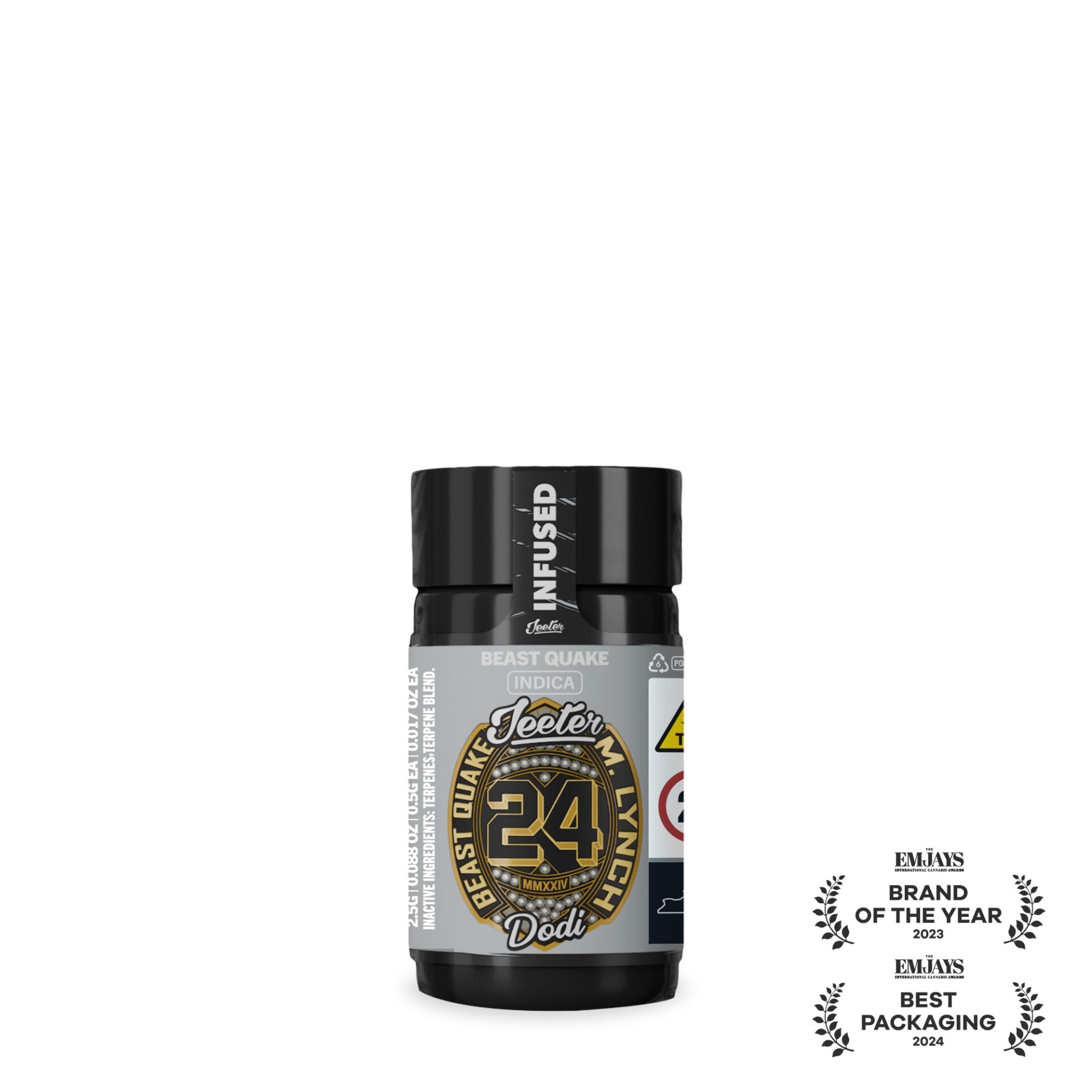 Jeeter Beast Quake Highsman Infused Pre-Rolls 5-pack (Indica) 35.46% {2.5g}