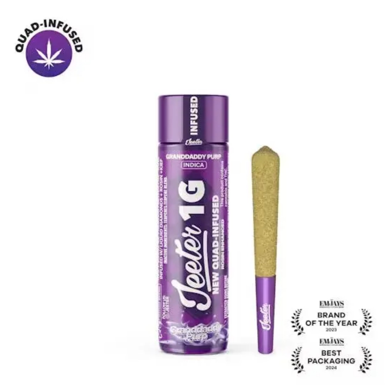 Jeeter Grand Daddy Purple Infused Pre-Roll (Indica) 34.25% {1g}