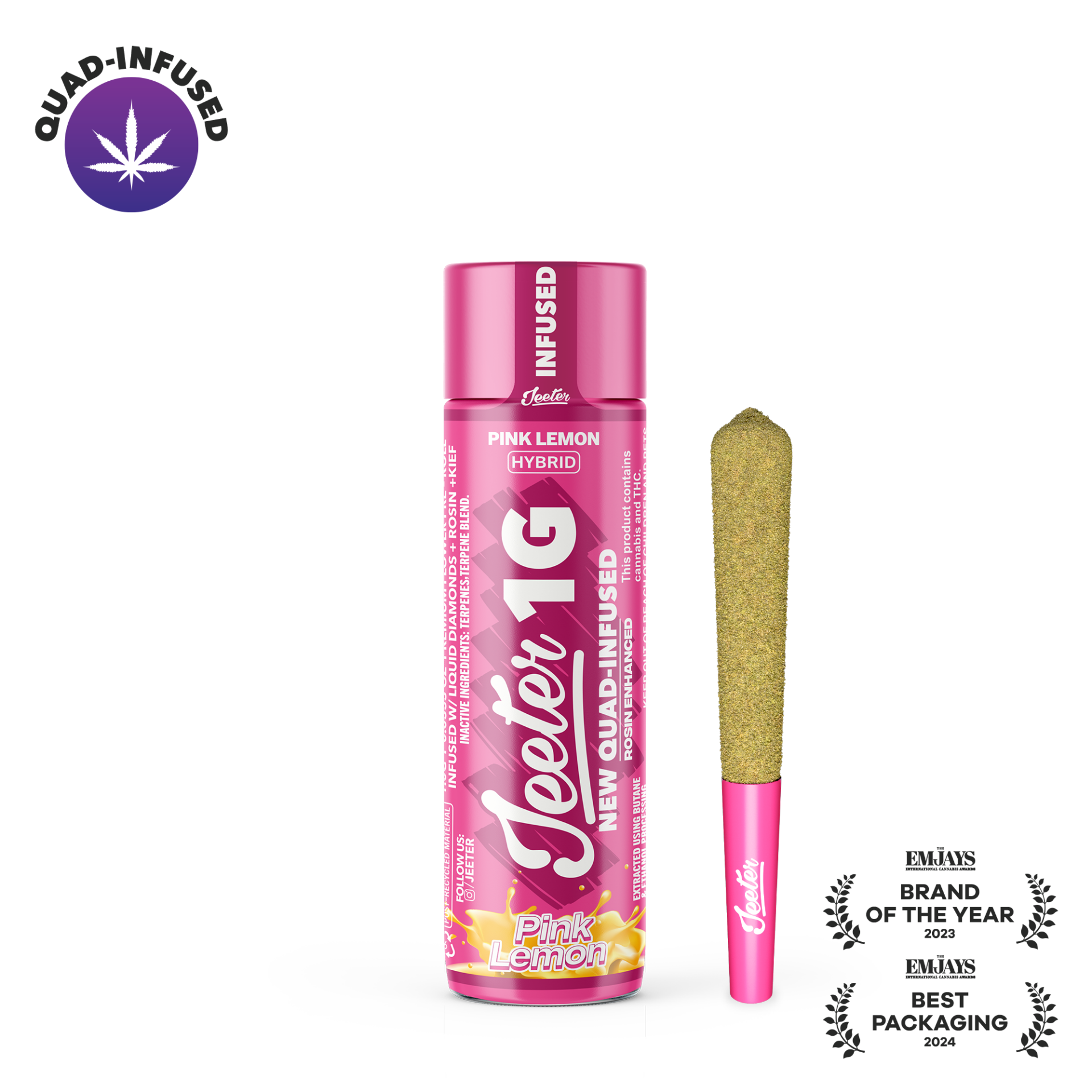 Jeeter Pink Lemon Infused Pre-Roll (Hybrid Sativa) 37% {1g}
