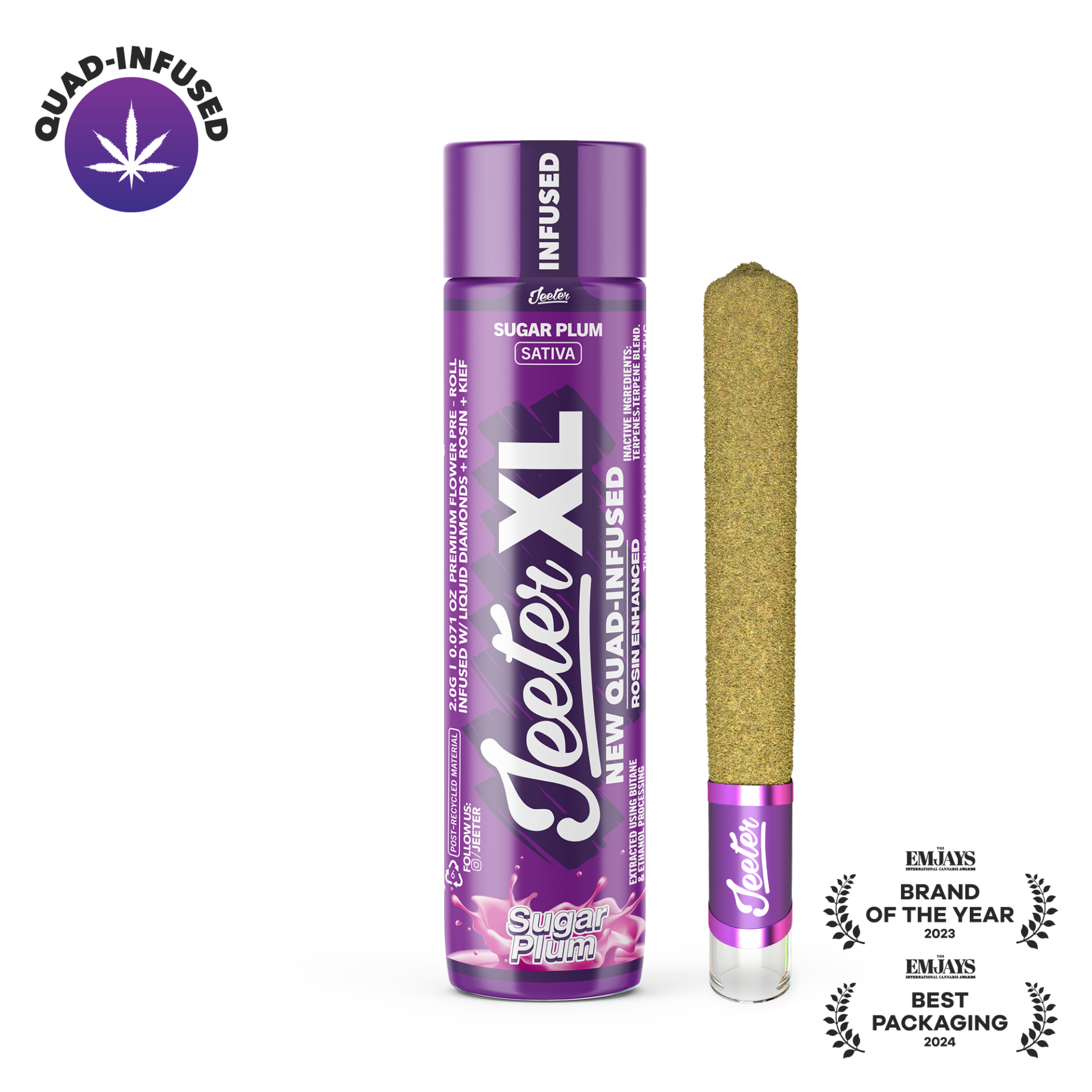 Jeeter Sugar Plum XL Infused Pre-Roll (Sativa) 37.20% {2g}