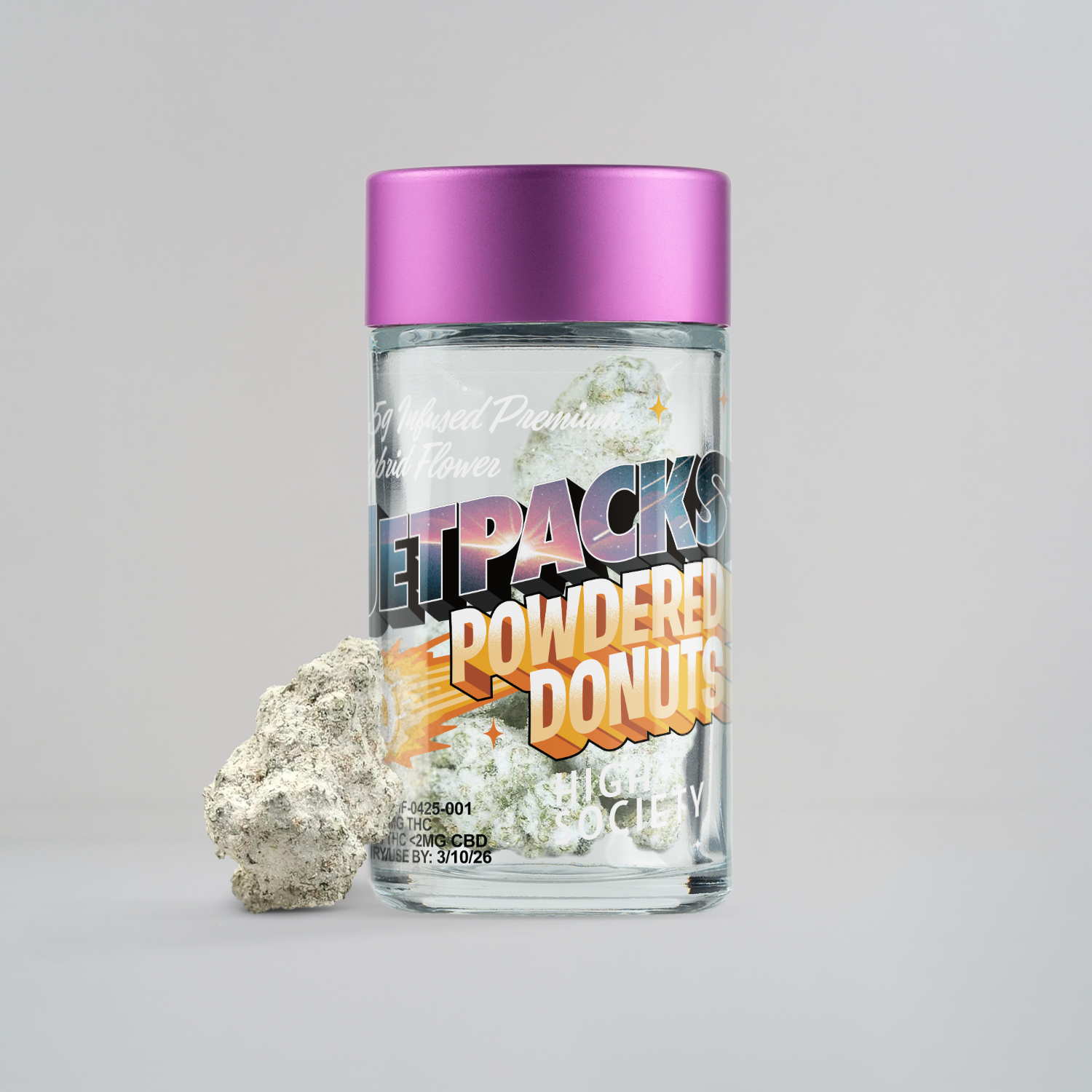 Jetpacks High Society Powdered Donut Flower  (Hybrid) 50% {3.5g}