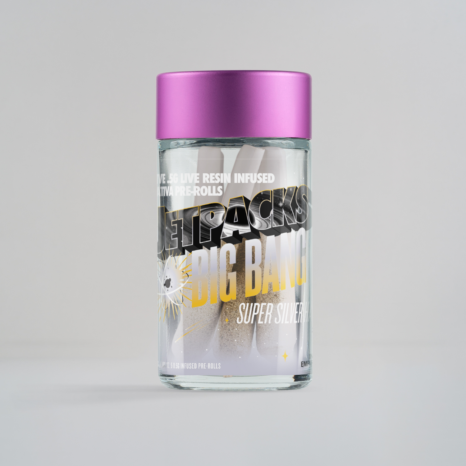 Jetpacks Super Silver Haze Infused Pre-Rolls 5-pack (Sativa) 44.24% {2.5g}