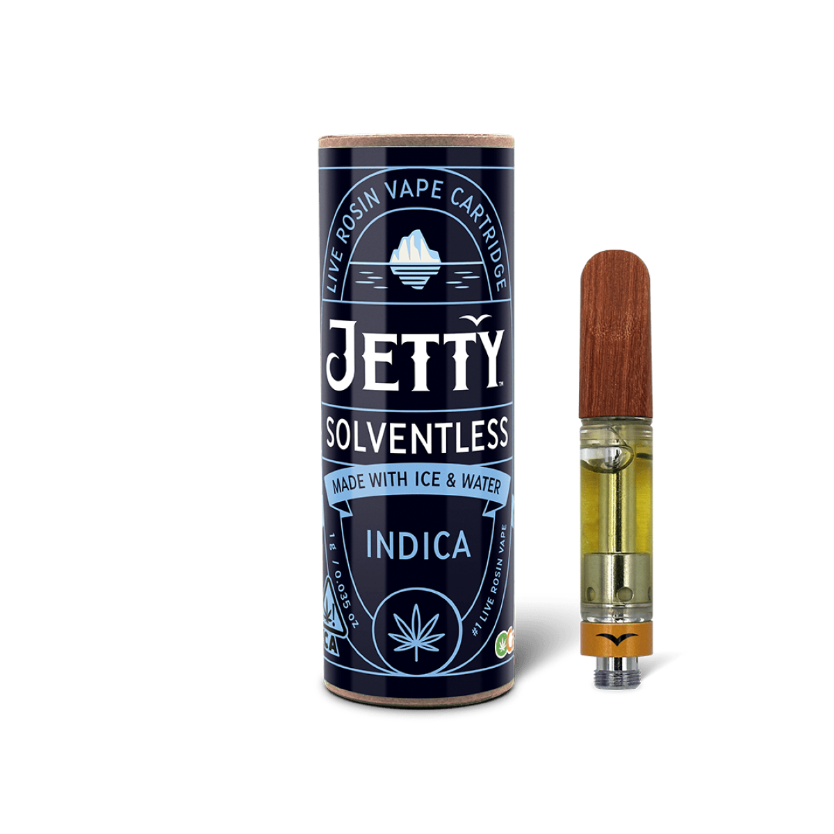 Jetty Fatso Solventless Threaded Vape Cartridges  (Indica) 78.4% {1g}