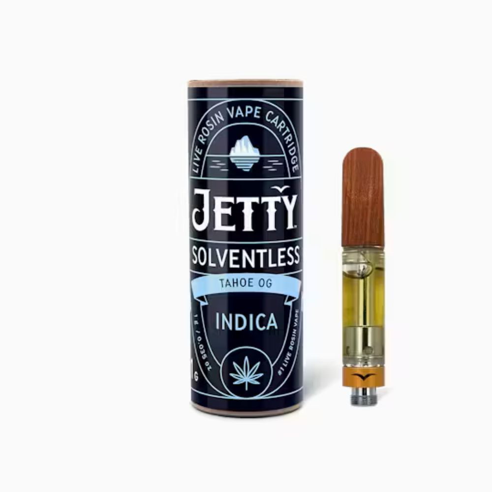 Jetty Tahoe OG Solventless Threaded Vape Cartridges  (Indica) 78% {1g}