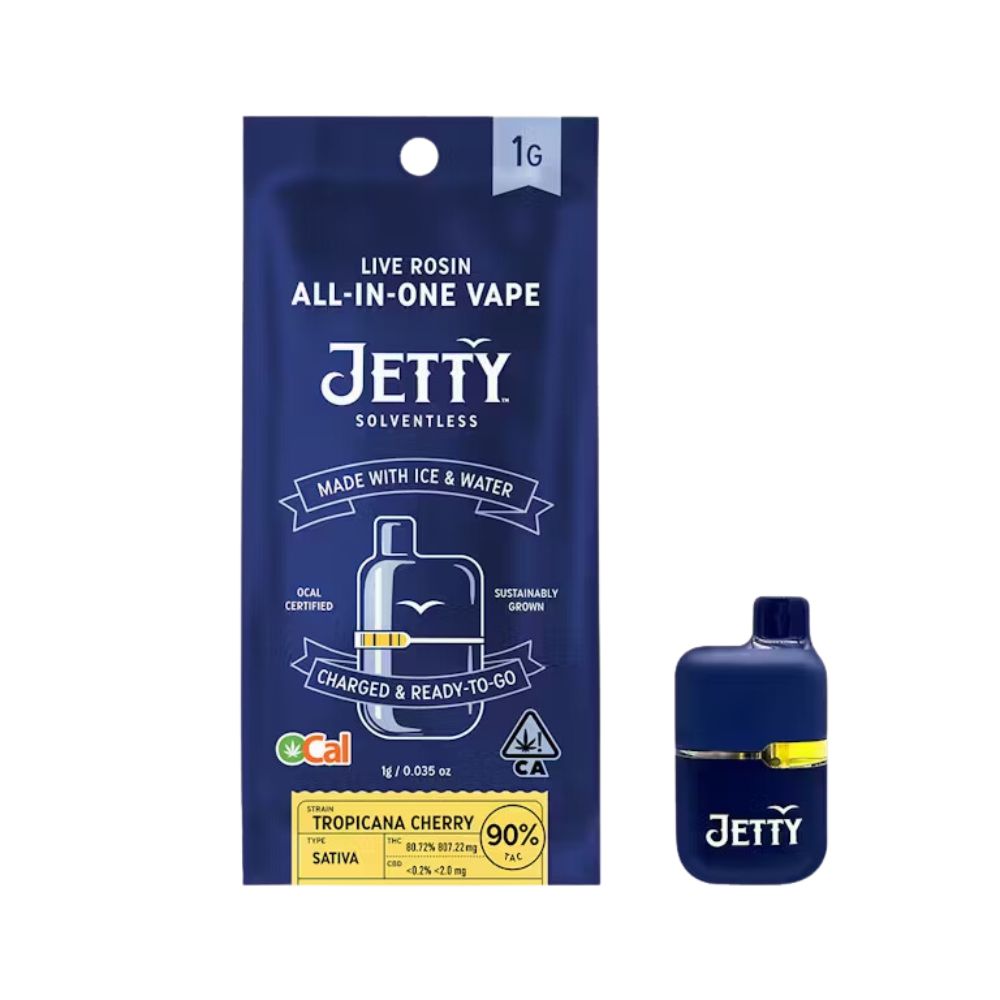 Jetty Tropicana Cherry Solventless - Mini Tank All-In-One Vapes  (Sativa) 76% {1g}
