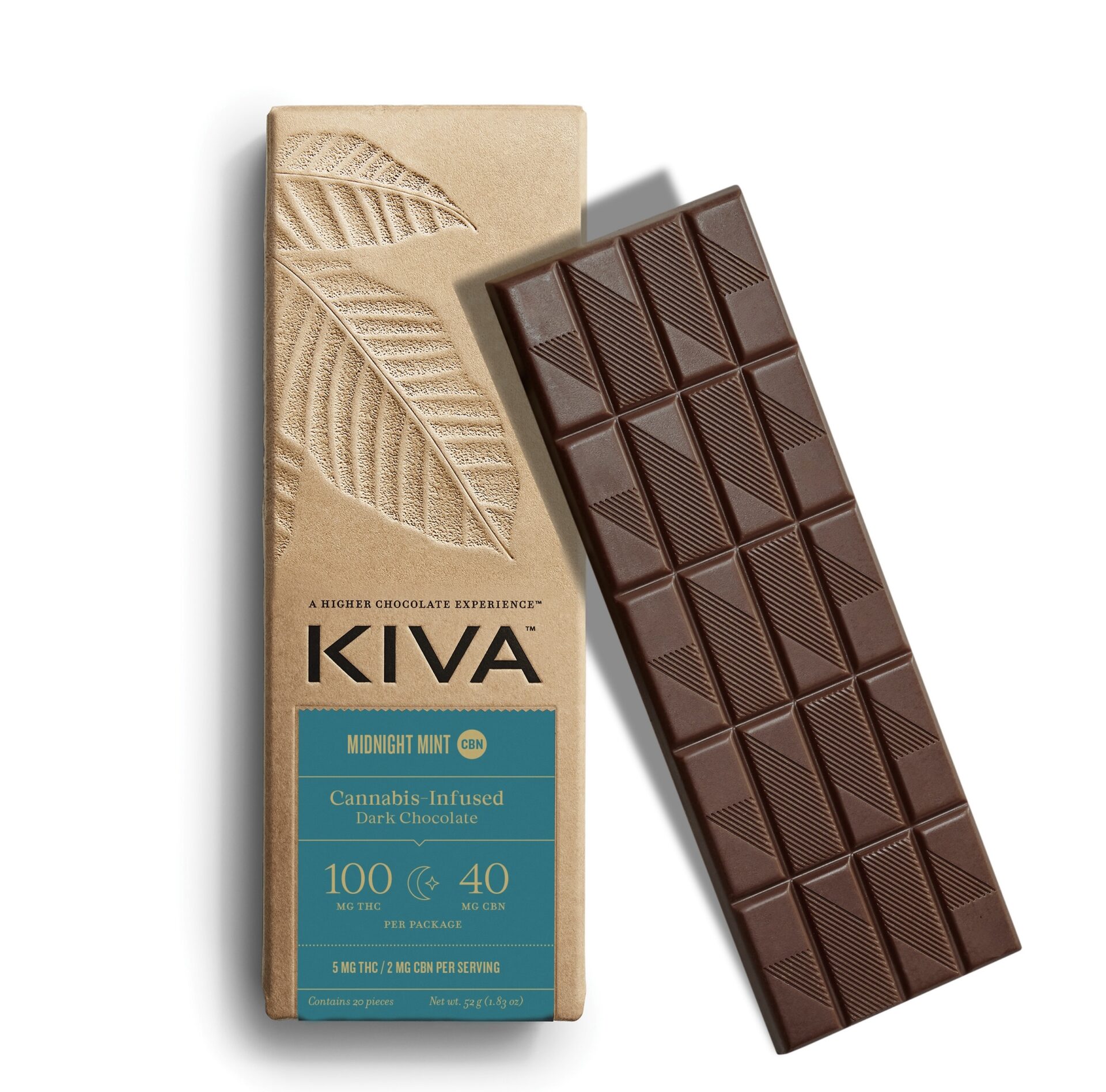 Kiva Bars Midnight Mint Chocolate Edibles (Indica) {100mg}