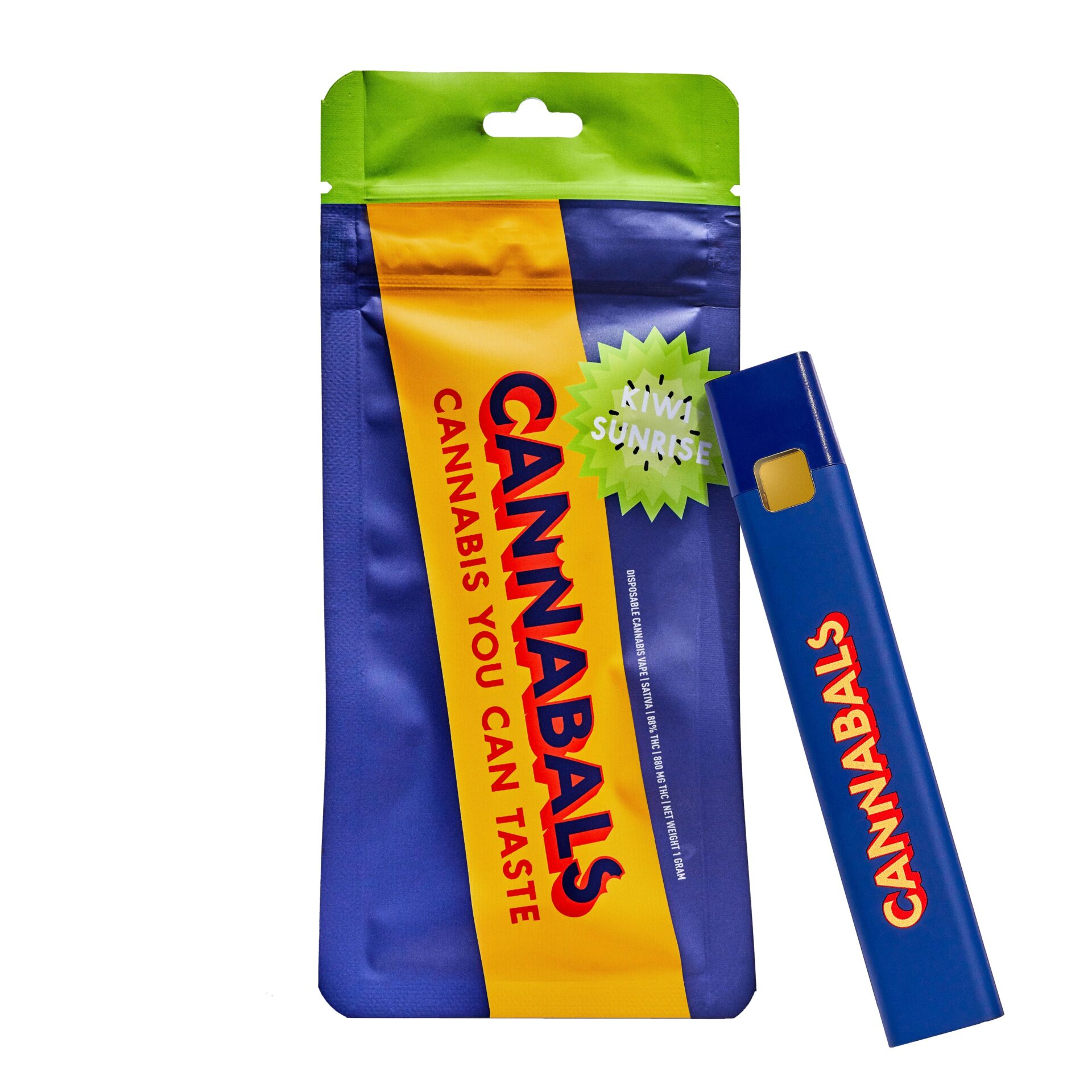 Cannabals Kiwi Sunrise Disposable Vapes  (Sativa) 88% {1g}