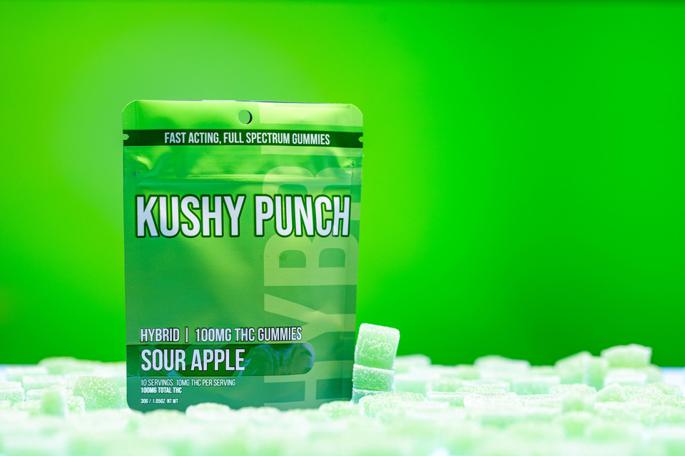 Kushy Punch Sour Apple Edible 10-pack (Hybrid) {100mg}