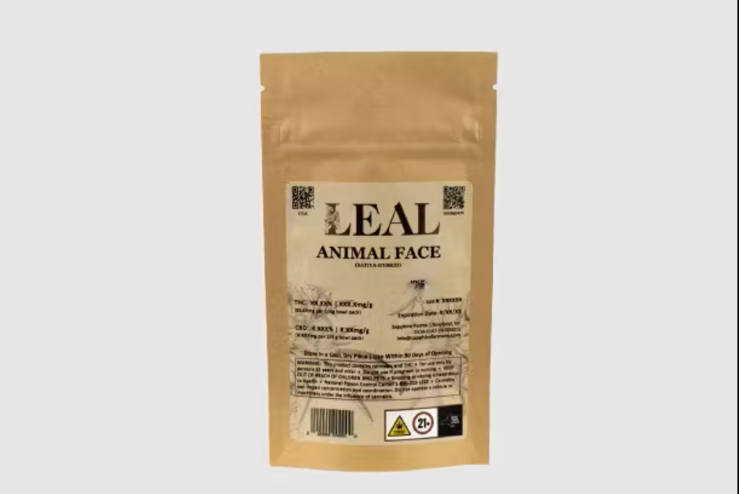 Leal Animal Face Hybrid/ Sativa Flower  29% {28g}