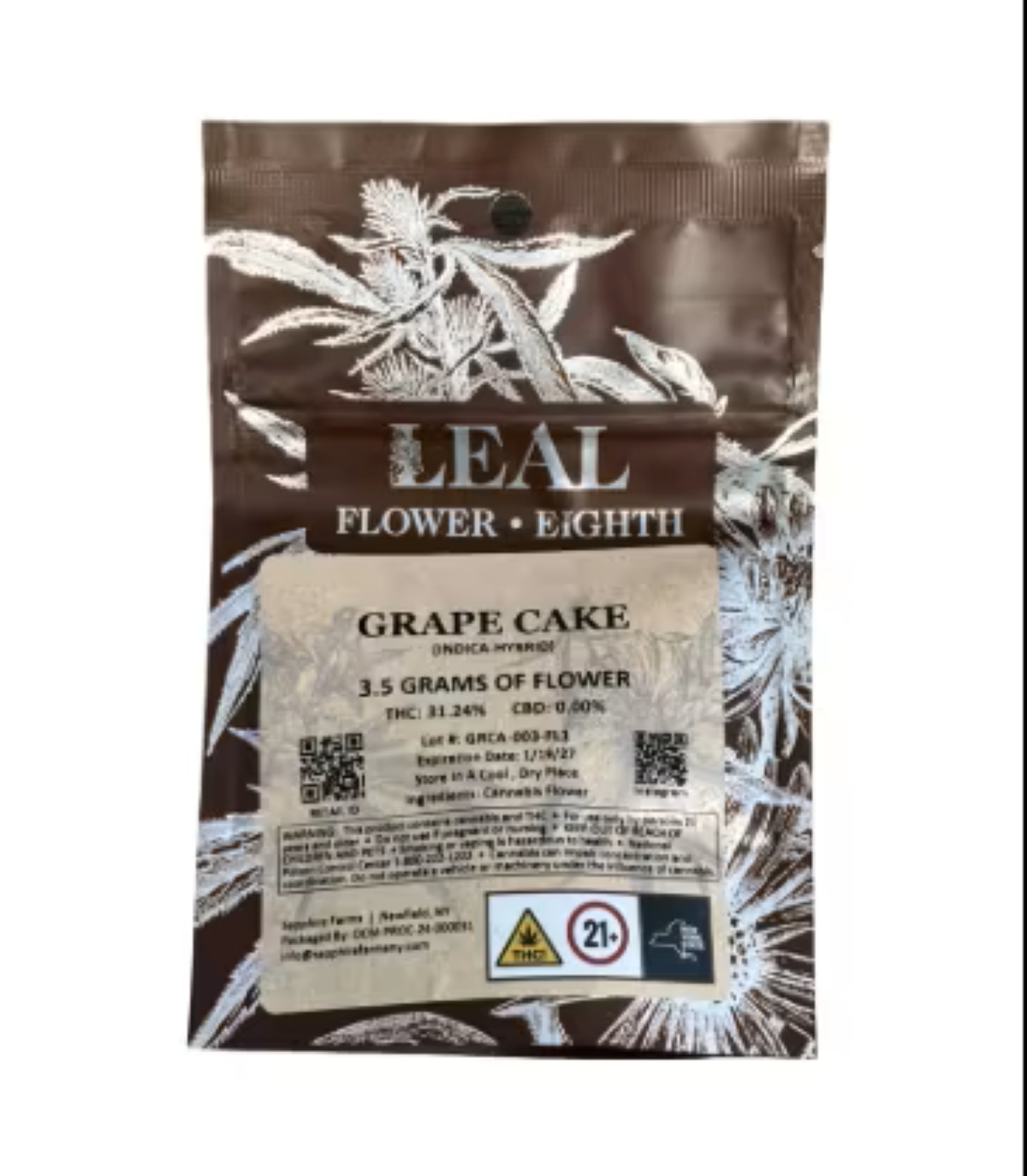 Leal Grape Cake Flower  (Hybrid Indica) 27.39% {28g}