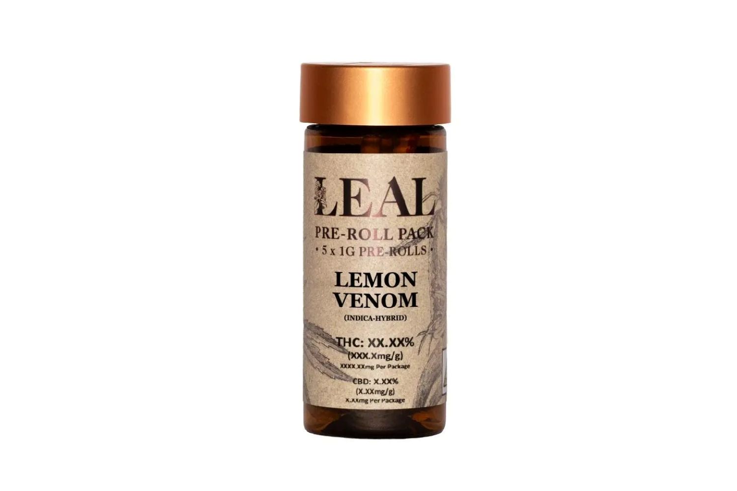 Leal Lemon Venom Pre-Rolls 5-pack (Hybrid Indica) 27.15% {5g}