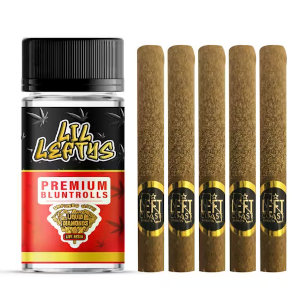 Lil Leftys Strawberry Banana Blunts Infused Pre-Rolls 5-pack (Indica) 50.4% {6.5g}