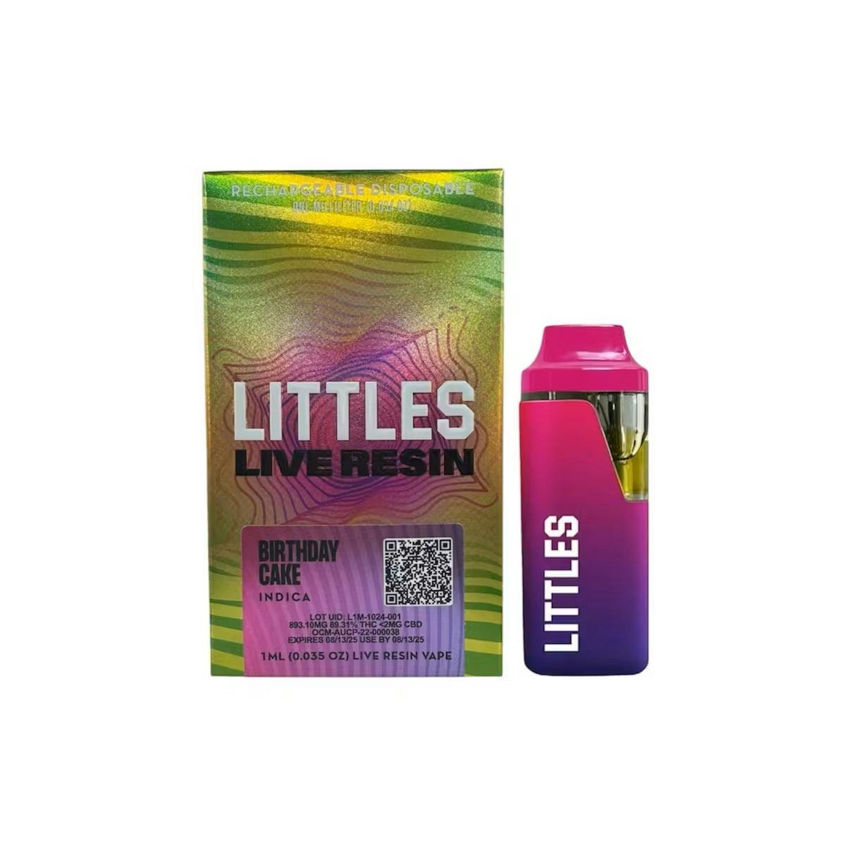 Littles Birthday Cake Live Resin All-In-One Vapes (Indica) 89.31% {1g}