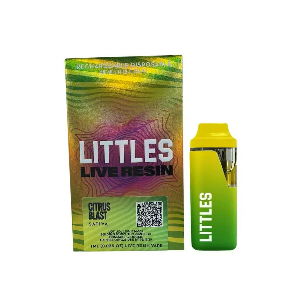 Littles Citrus Blast Live Resin All-In-One Vapes (Sativa) 90.80% {1g}