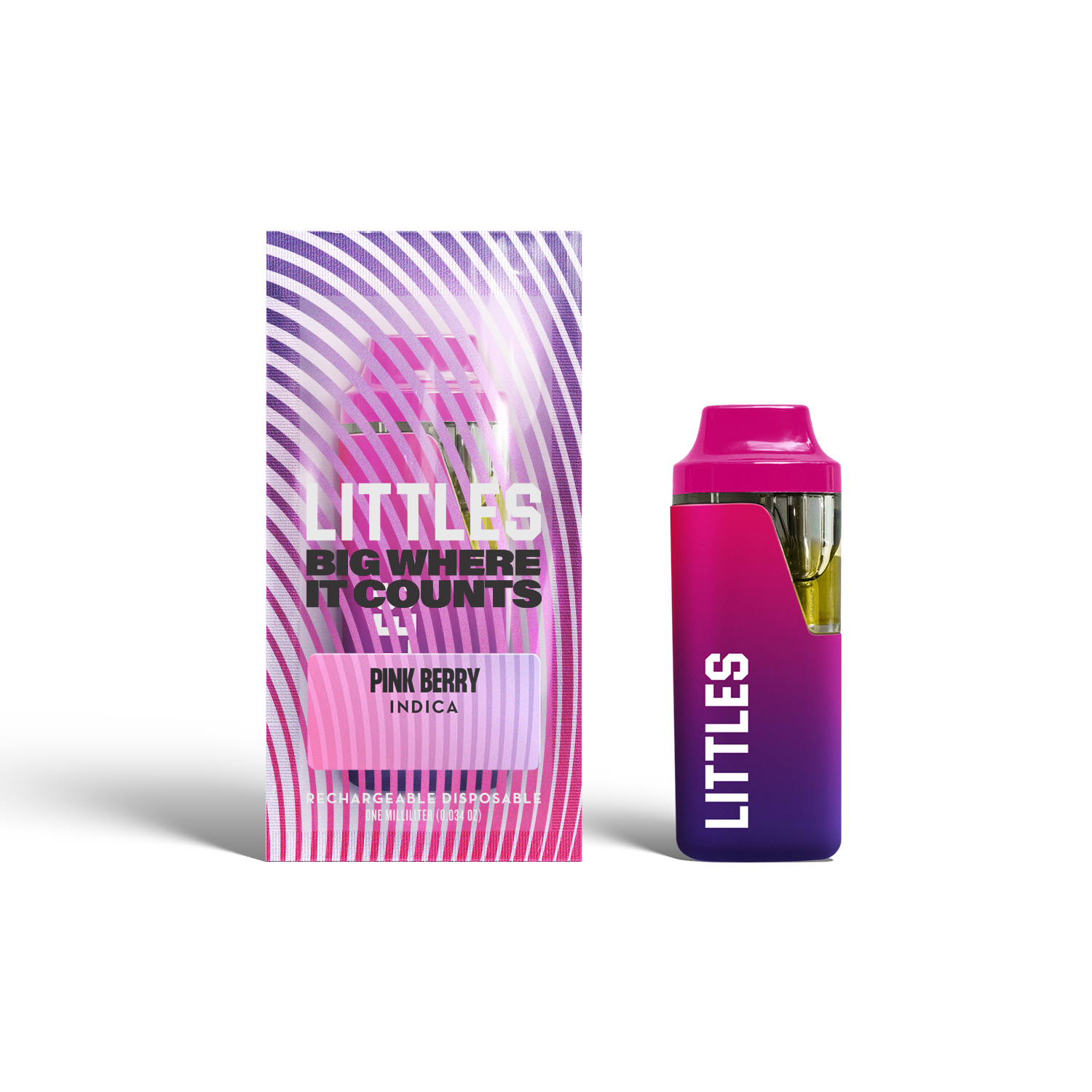 Littles Pink Berry Live Resin All-In-One Vapes  (Indica) 90% {1g}