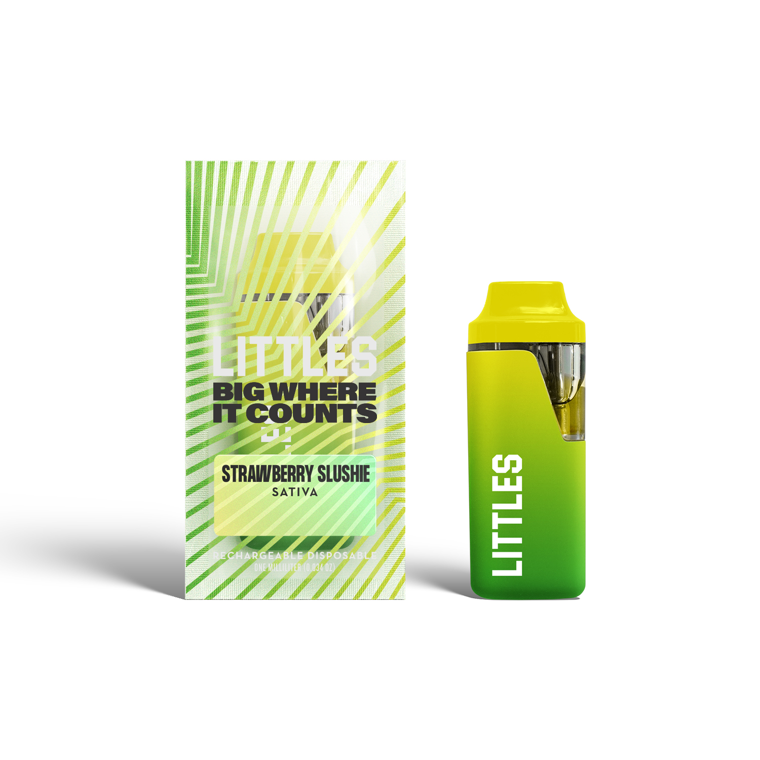 Littles Strawberry Slushie Live Resin All-In-One Vapes  (Sativa) 89.42% {1g}