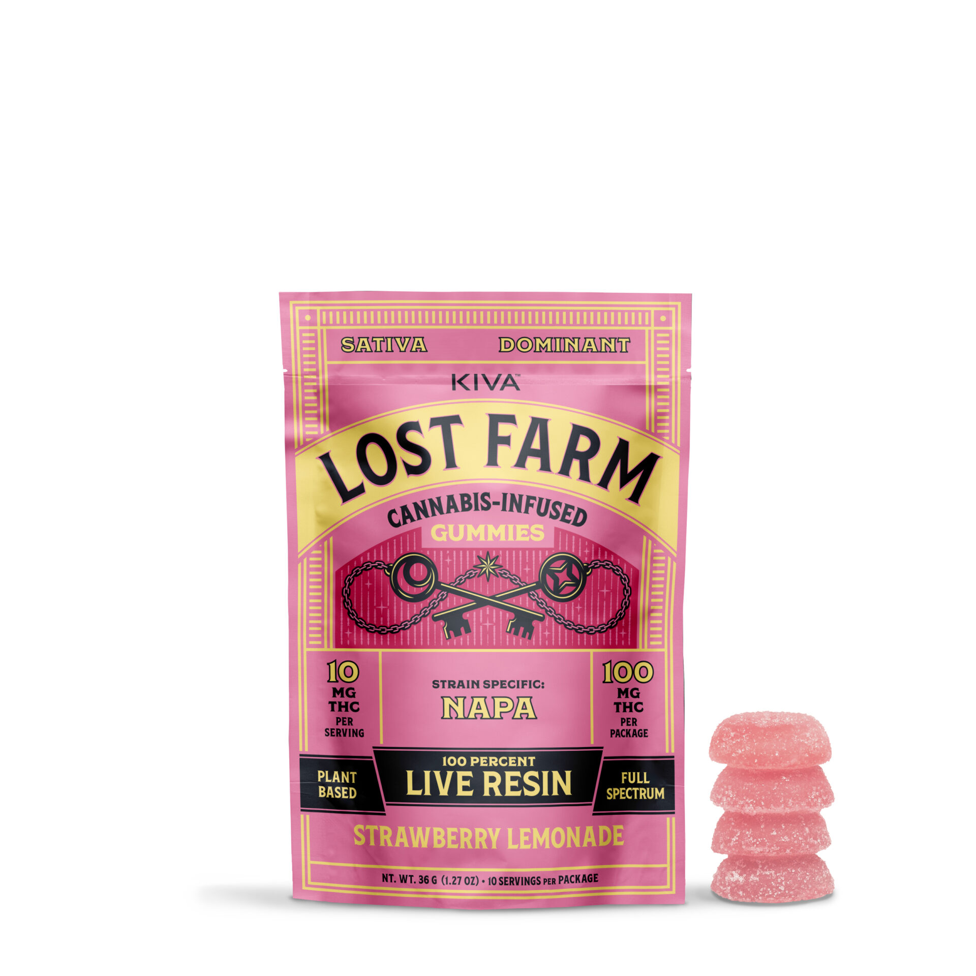 Lost Farm Strawberry Lemonade x Napa Live Resin Gummies 10-pack (Sativa) {100mg}