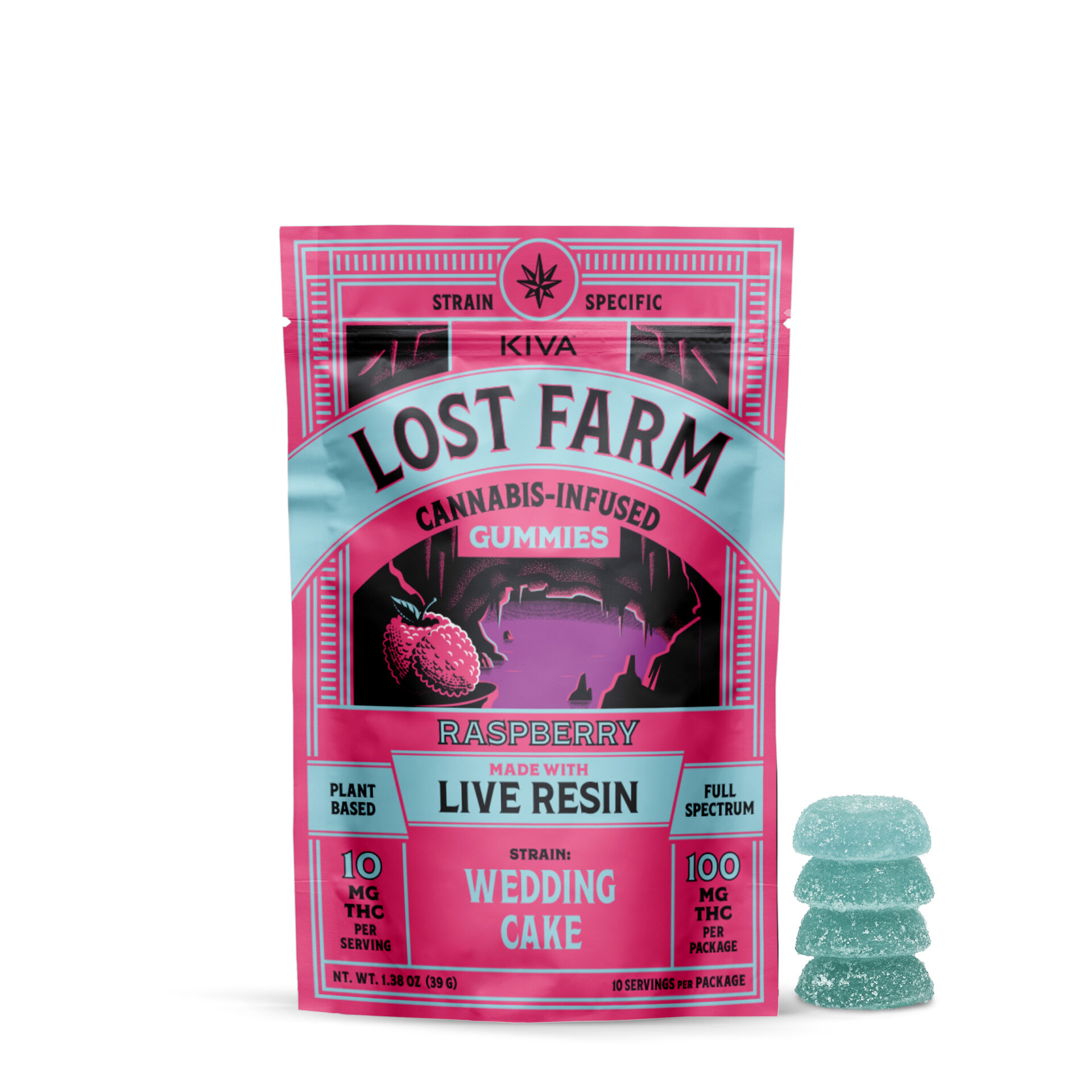 Lost Farms Raspberry Wedding Cake Live Resin Edible (Hybrid) {100mg}