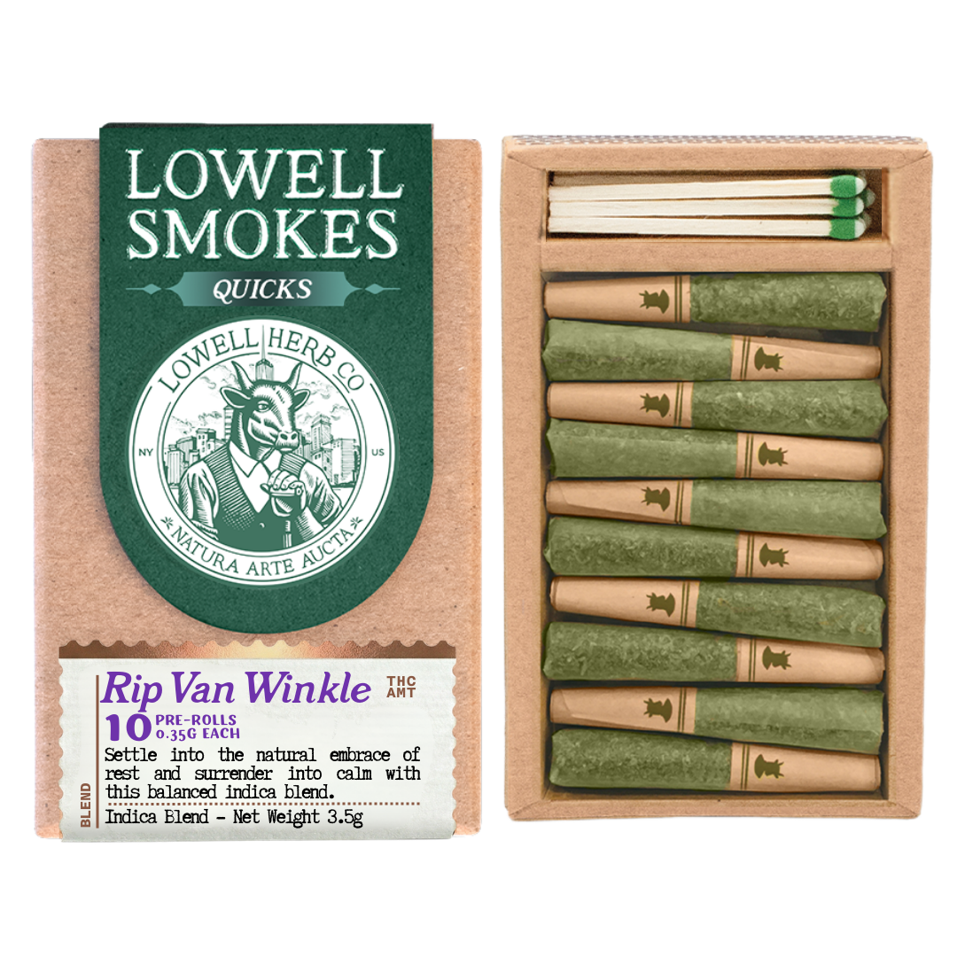 Lowell Smokes Rip Van Winkle Pre-Rolls 10-pack (Indica) 22.1% {3.5g}