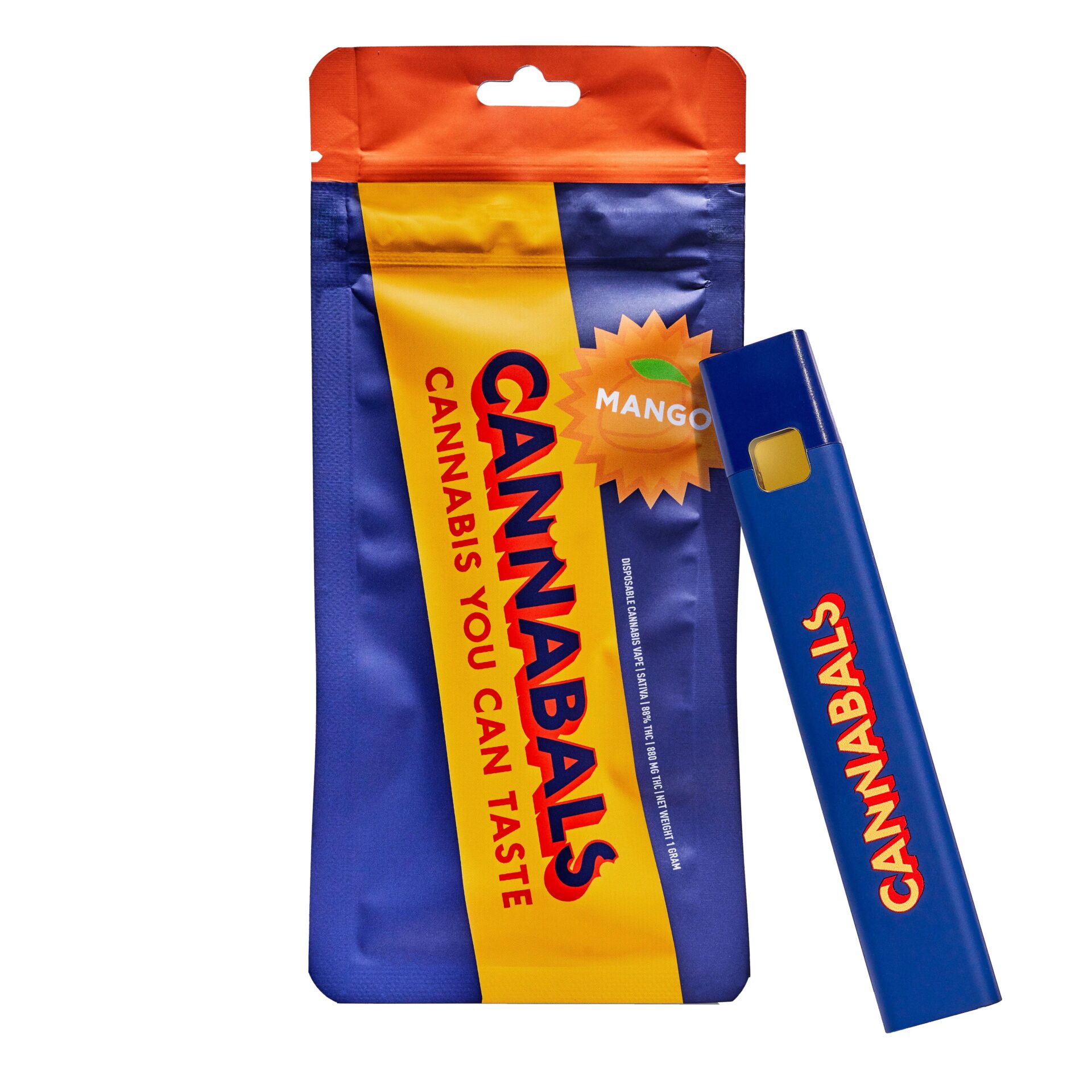 Cannabals Mango Disposable Vapes  (Sativa) 88% {1g}