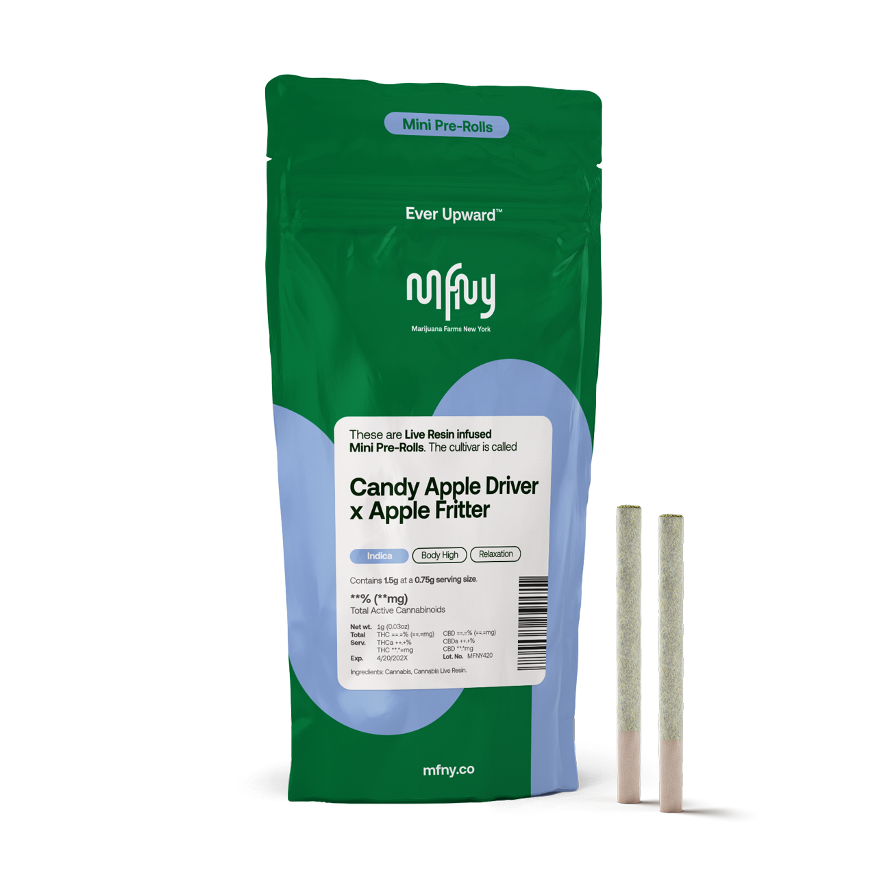 MFNY Candy Apple Driver x Apple Fritter Live Resin Infused Pre-Rolls 2-pack (Indica) 44% {1.5g}