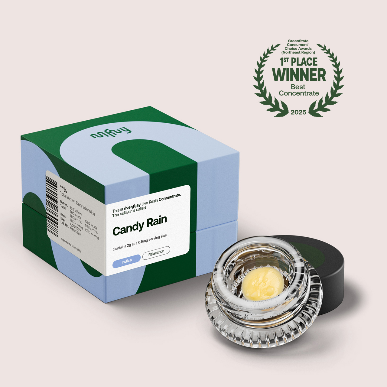 MFNY Candy Rain Live Resin Badder  (Indica) 68.59% {2g}