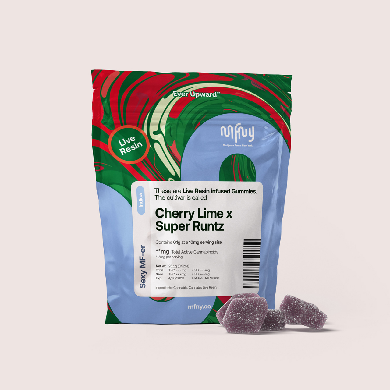 MFNY Cherry Lime x Super Runtz Live Resin Gummies 10-pack (Indica) {100mg}