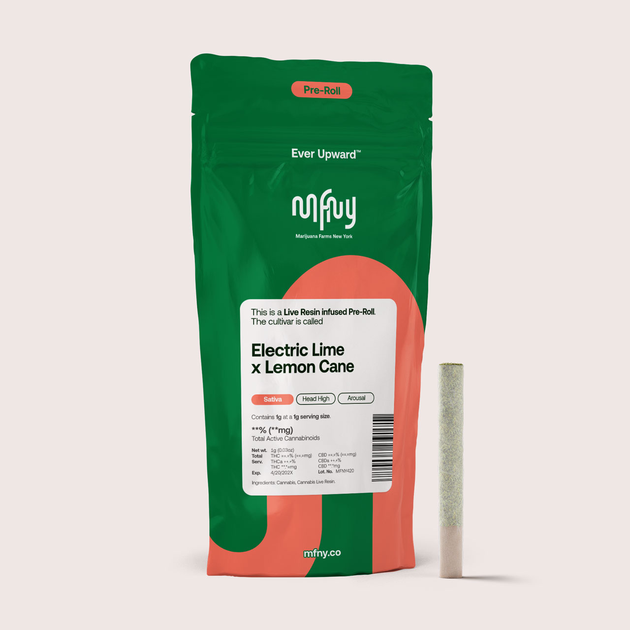 MFNY Electric Lime x Lemon Cane Resin Infused Pre-Roll (Sativa) 43% {0.75g}