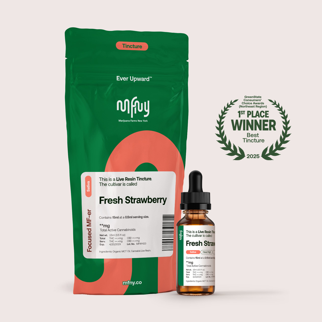 MFNY Fresh Strawberry Tinctures  (Sativa) {436.3mg}