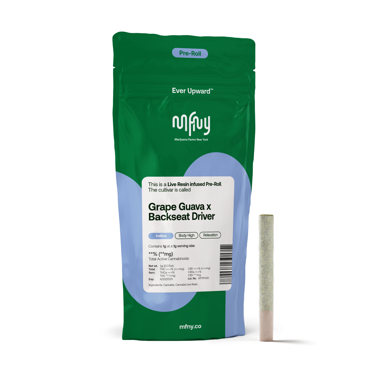 MFNY Grape Guava x Backseat Driver Infused Pre-Roll (Hybrid) {1g}