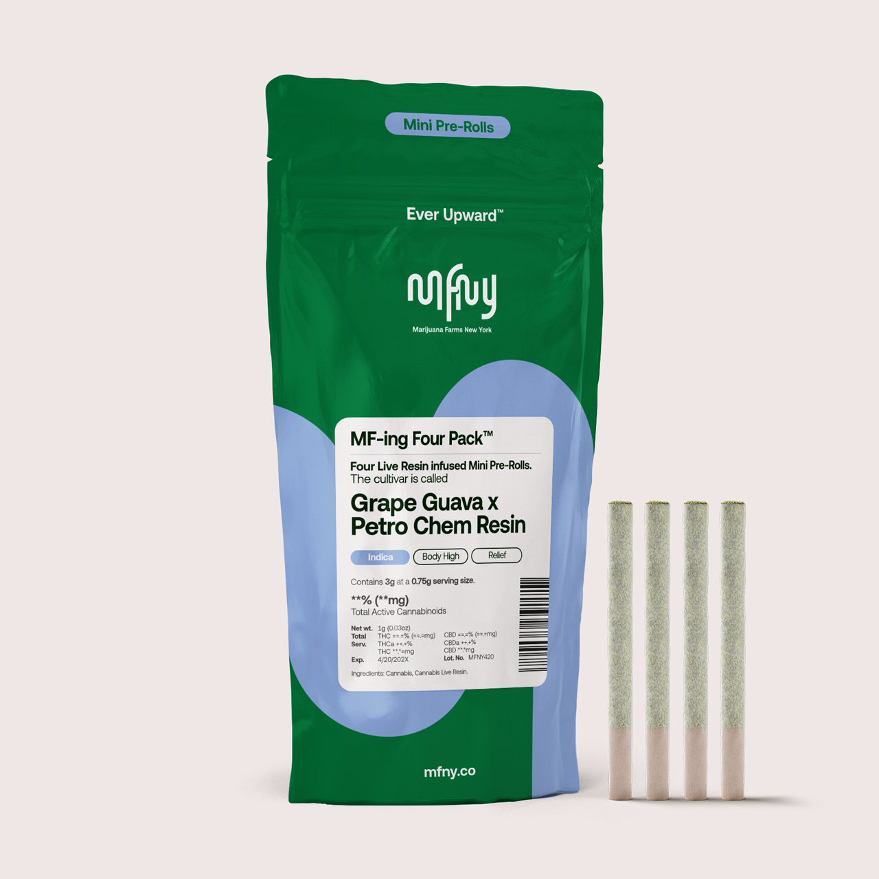 MFNY Grape Guava x Petro Chem Live Resin Infused Pre-Rolls 4-pack {3g}