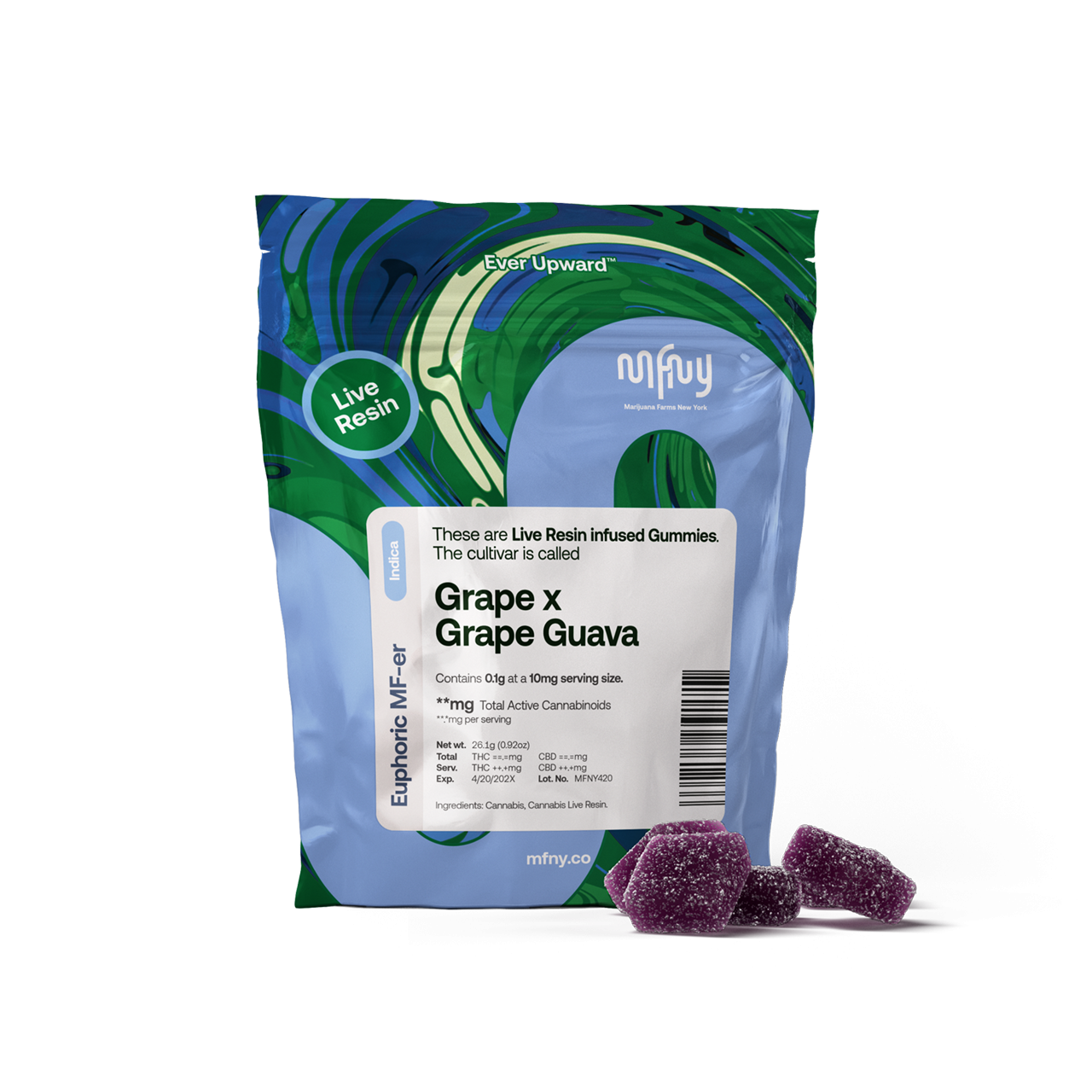 MFNY Grape x Grape Guava Live Resin Gummies 10-pack (Hybrid) {100mg}
