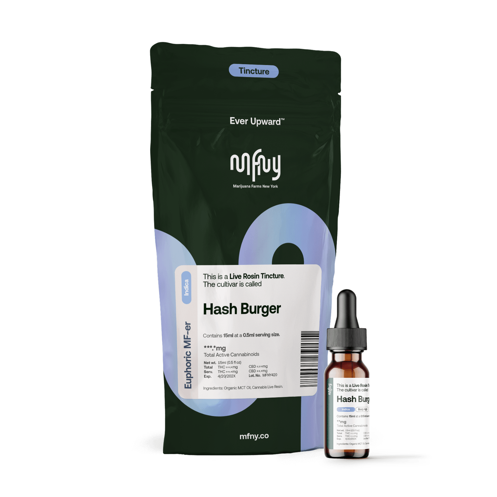 MFNY Hash Burger Live Rosin Tinctures (Indica) {404.7mg}