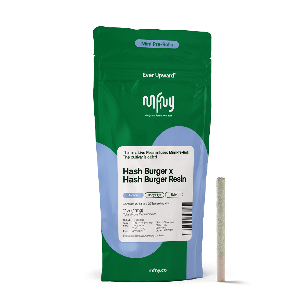 MFNY Hash Burger x Hash Burger Live Resin Infused Pre-Roll (Indica) 39.54% {.75g}