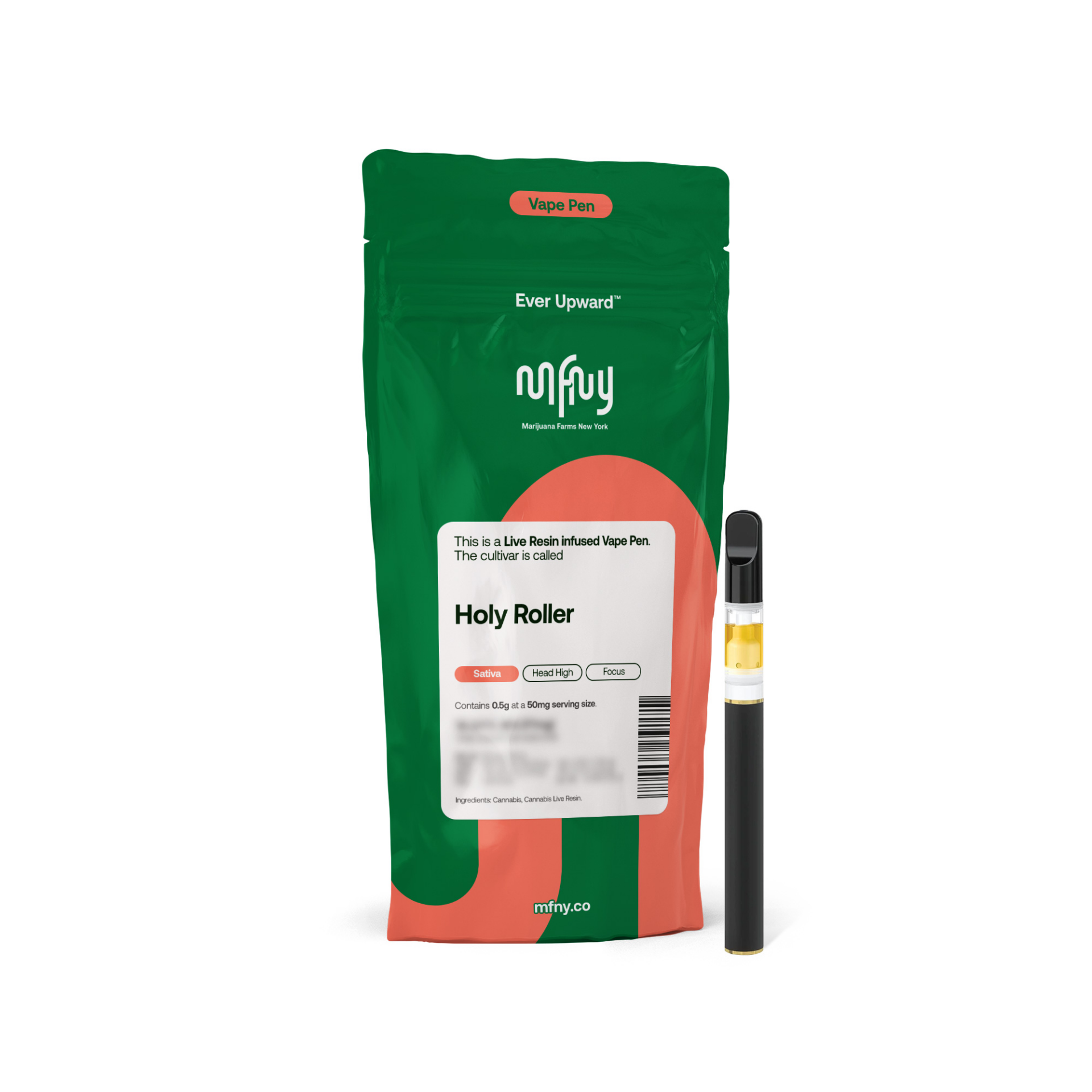 MFNY Holy Roller Disposable Vape (Sativa) 82.6% {0.5g}