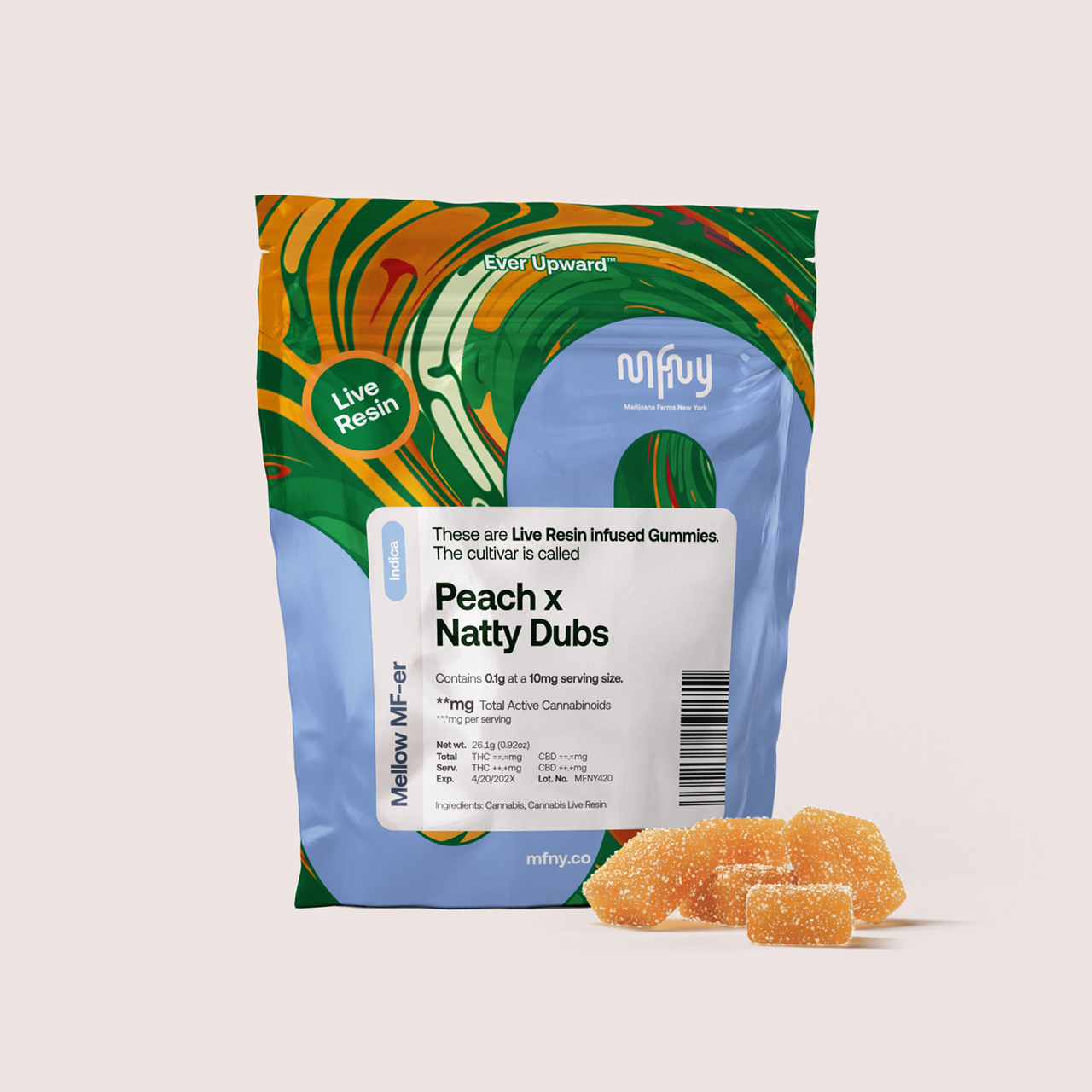 MFNY peach x natty dubs Gummies 10-pack {100mg}