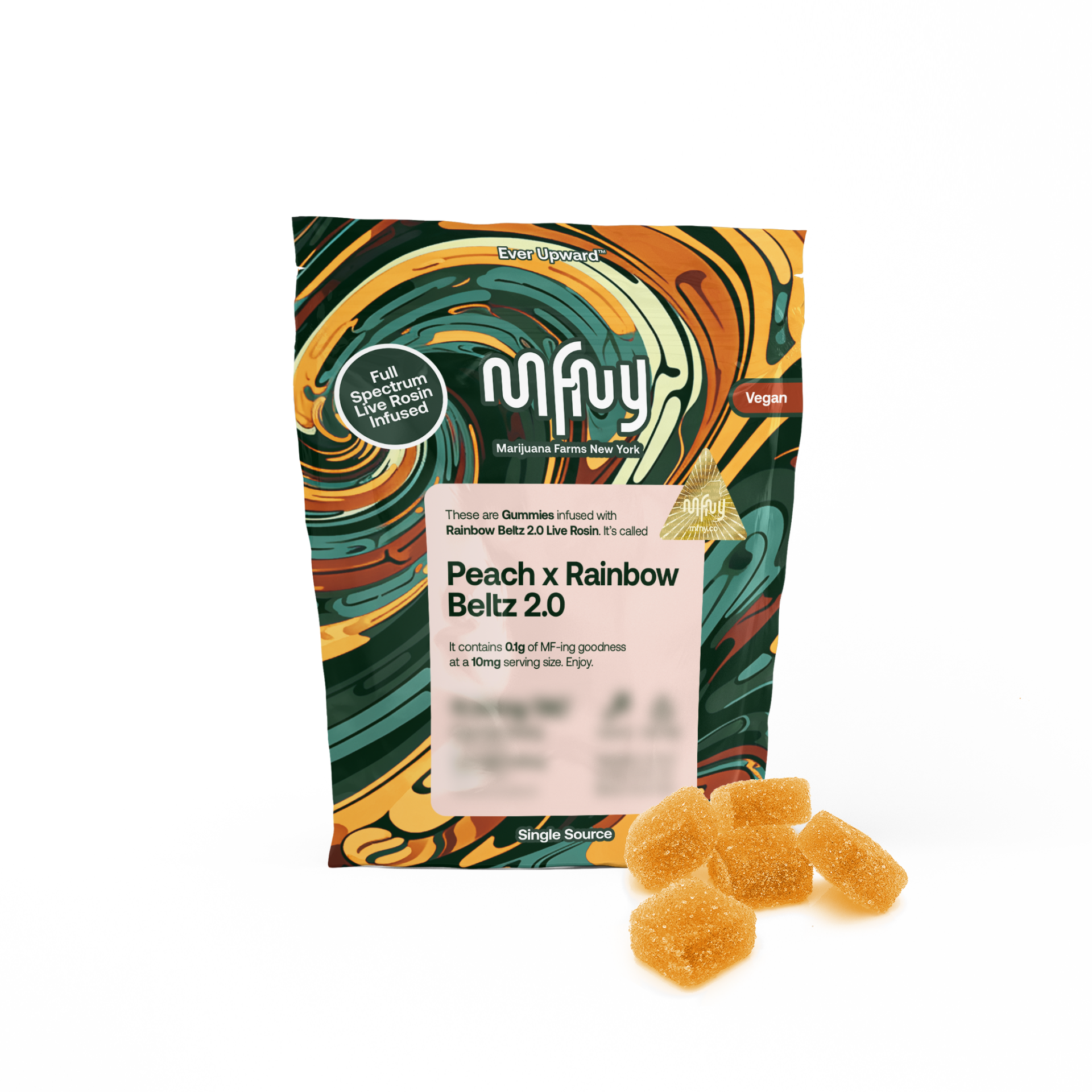 MFNY Peach x Rainbow Beltz 2.0 Gummies (Hybrid) {100mg}