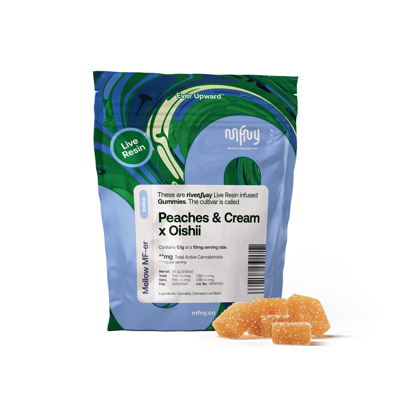 MFNY Peaches & Cream x Oishii Live Resin Gummies 10-pack {100mg}