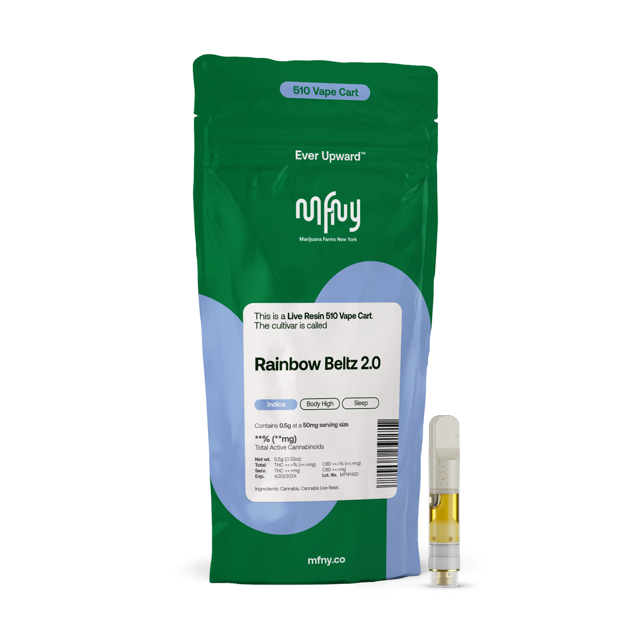 MFNY Rainbow Beltz 2.0 Threaded Vape Cartridges  {.5g}