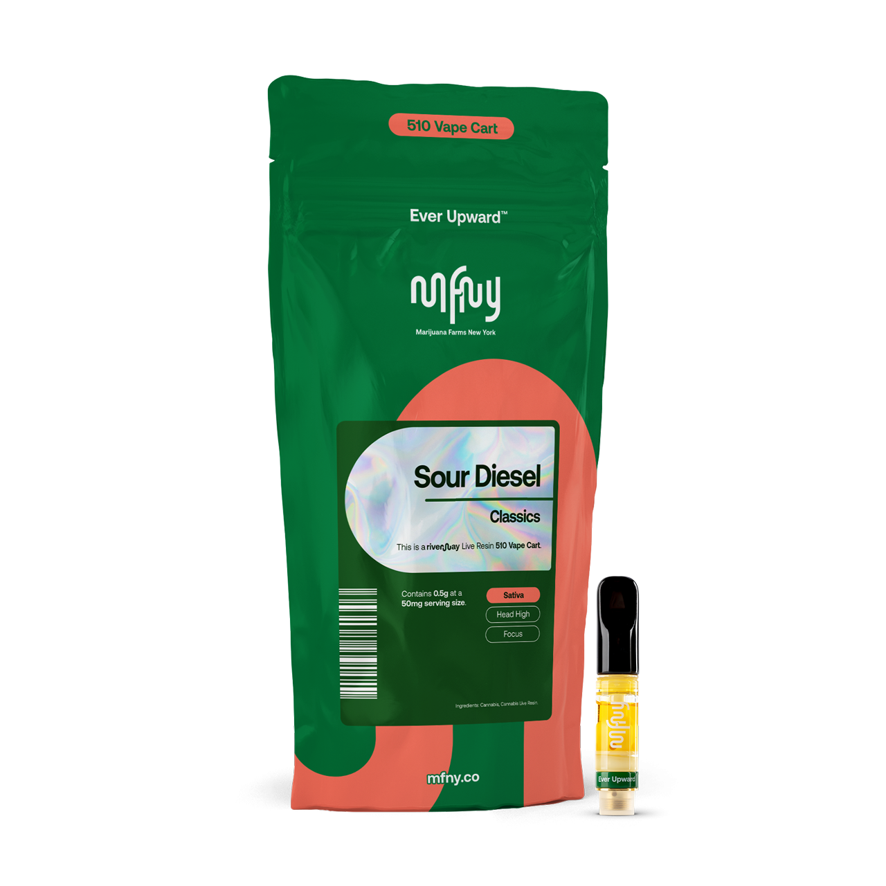 MFNY Sour Diesel Classics Threaded Vape Cartridges  (Sativa) 74.39% {0.5g}