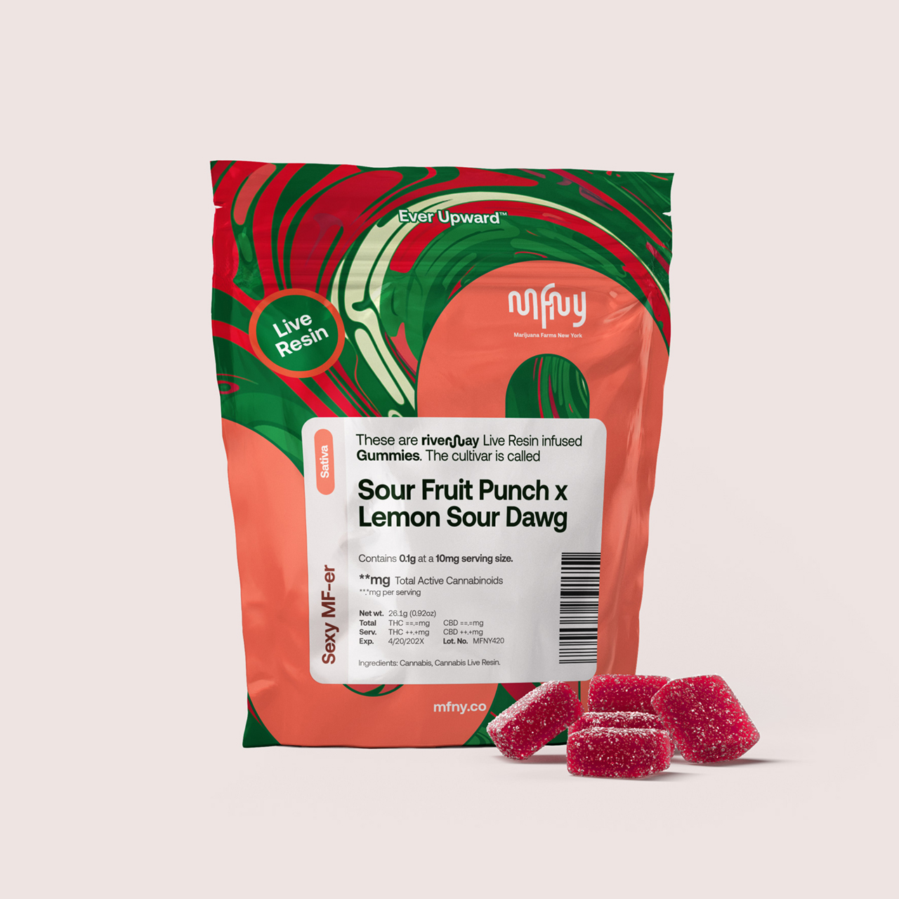 MFNY Sour Fruit Punch x Lemon Sour Dawg Live Resin Edible 10-pack (Sativa) {100mg}