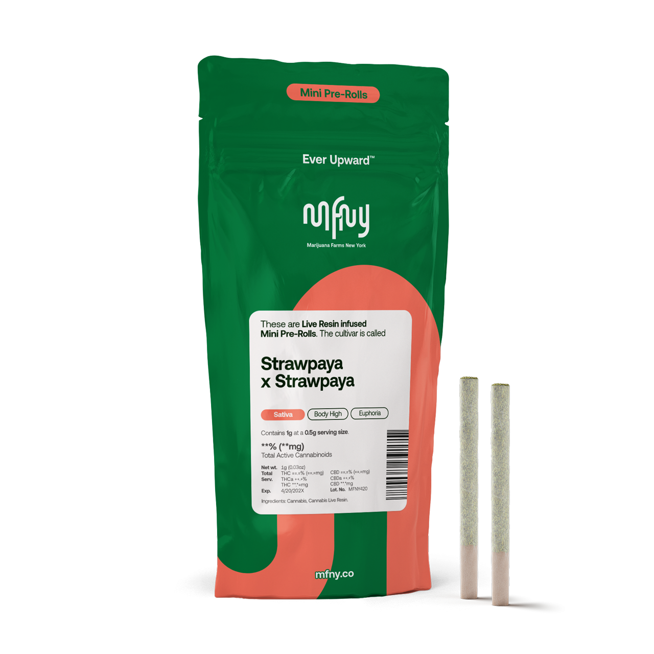 MFNY Strawpaya x Strawpaya Infused Pre-Rolls 2-pack (Hybrid) 38% {1g}